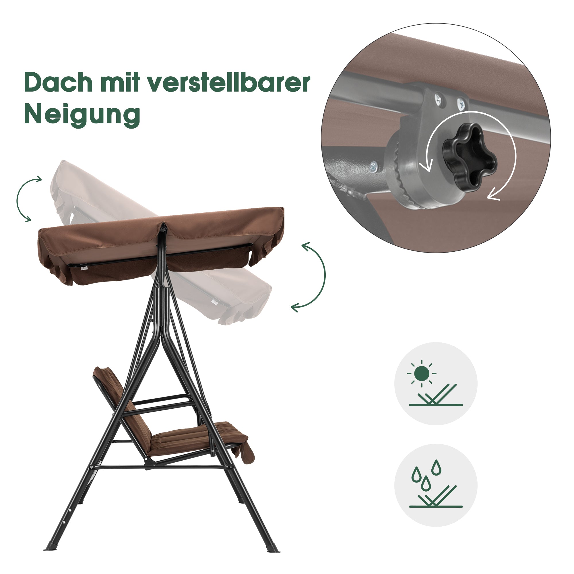 Hollywoodschommel 3-zits Tuinschommel Schommelbank 8003 – foto 6
