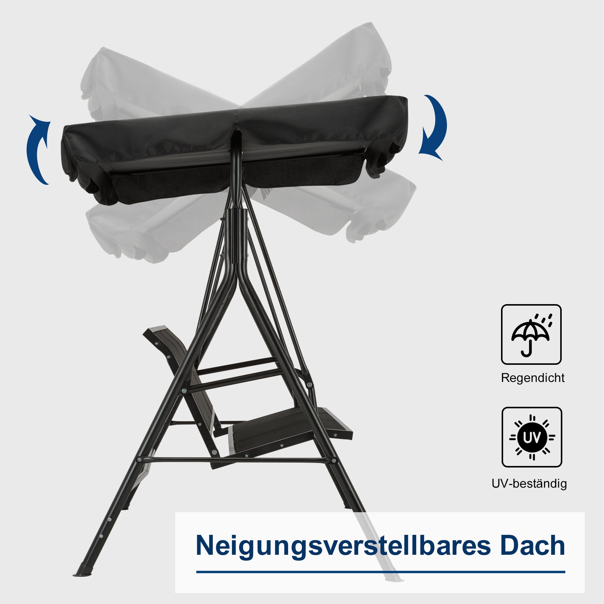 Moderne Hollywoodschommel 3-zits Tuinschommel Schommelbank 8007 – foto 4
