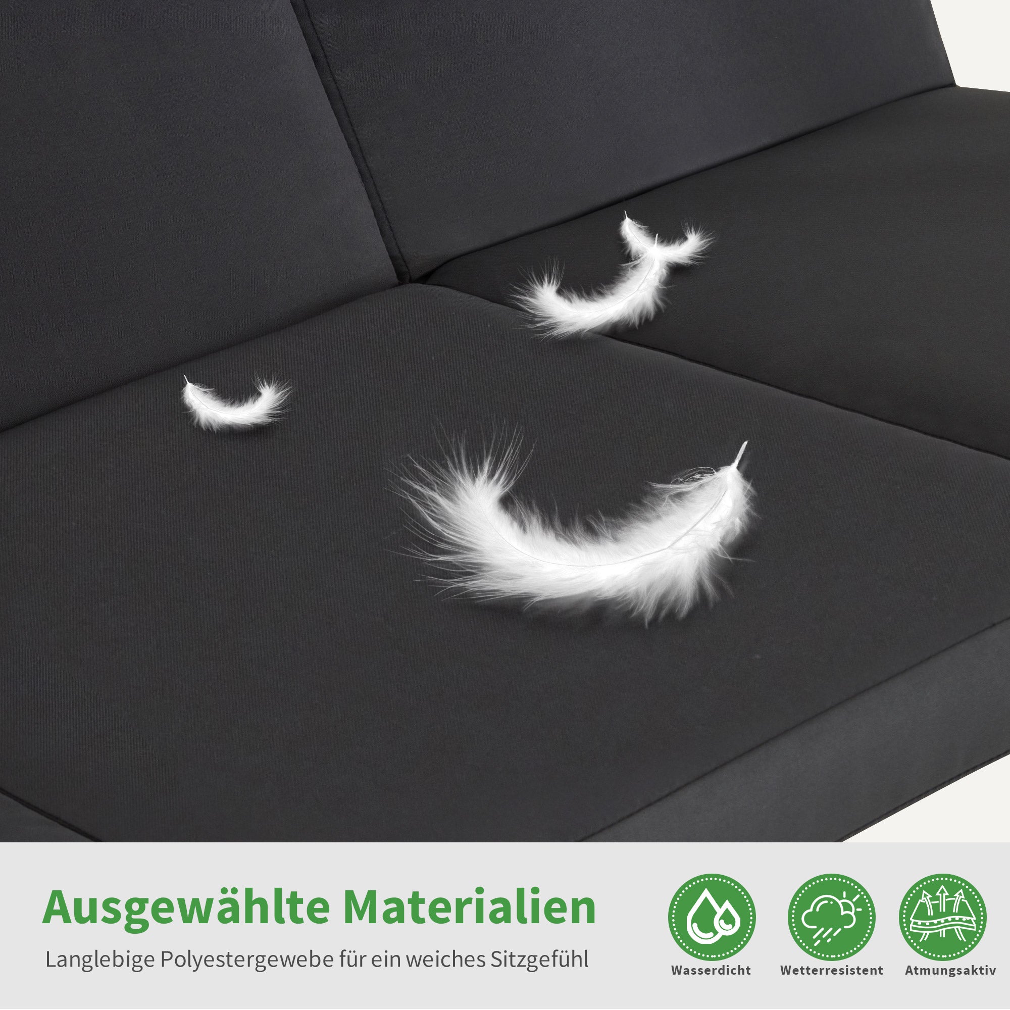 3-Zits Hollywoodschommel, Tuin loungeset weerbestendig, met zonnescherm – foto 15