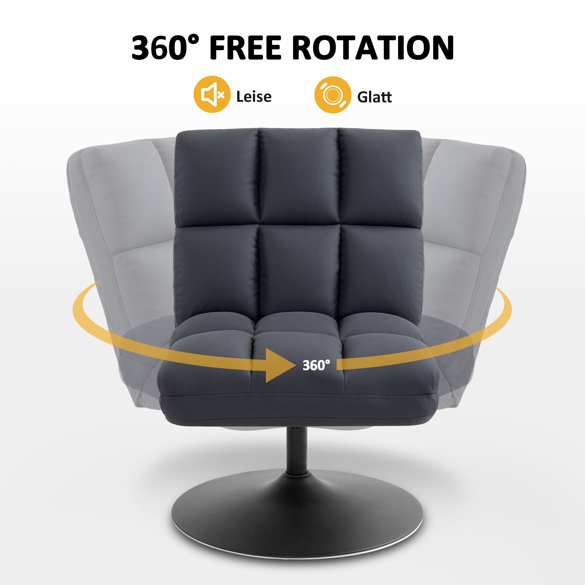 Moderne Draaibare Cocktail Loungestoel voor Woon- & Slaapkamer, Microfiber Stof – foto 2