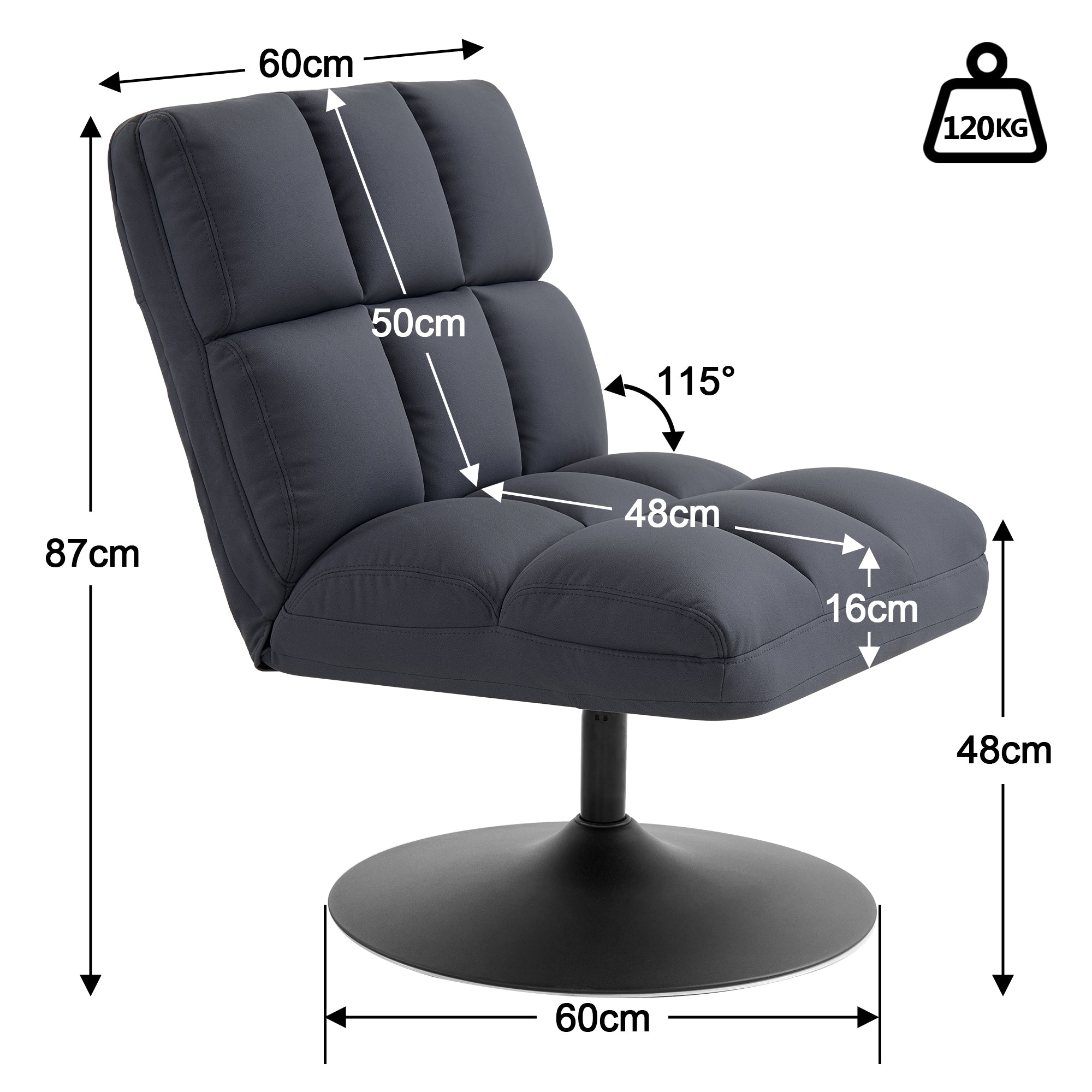 Moderne Draaibare Cocktail Loungestoel voor Woon- & Slaapkamer, Microfiber Stof – foto 6