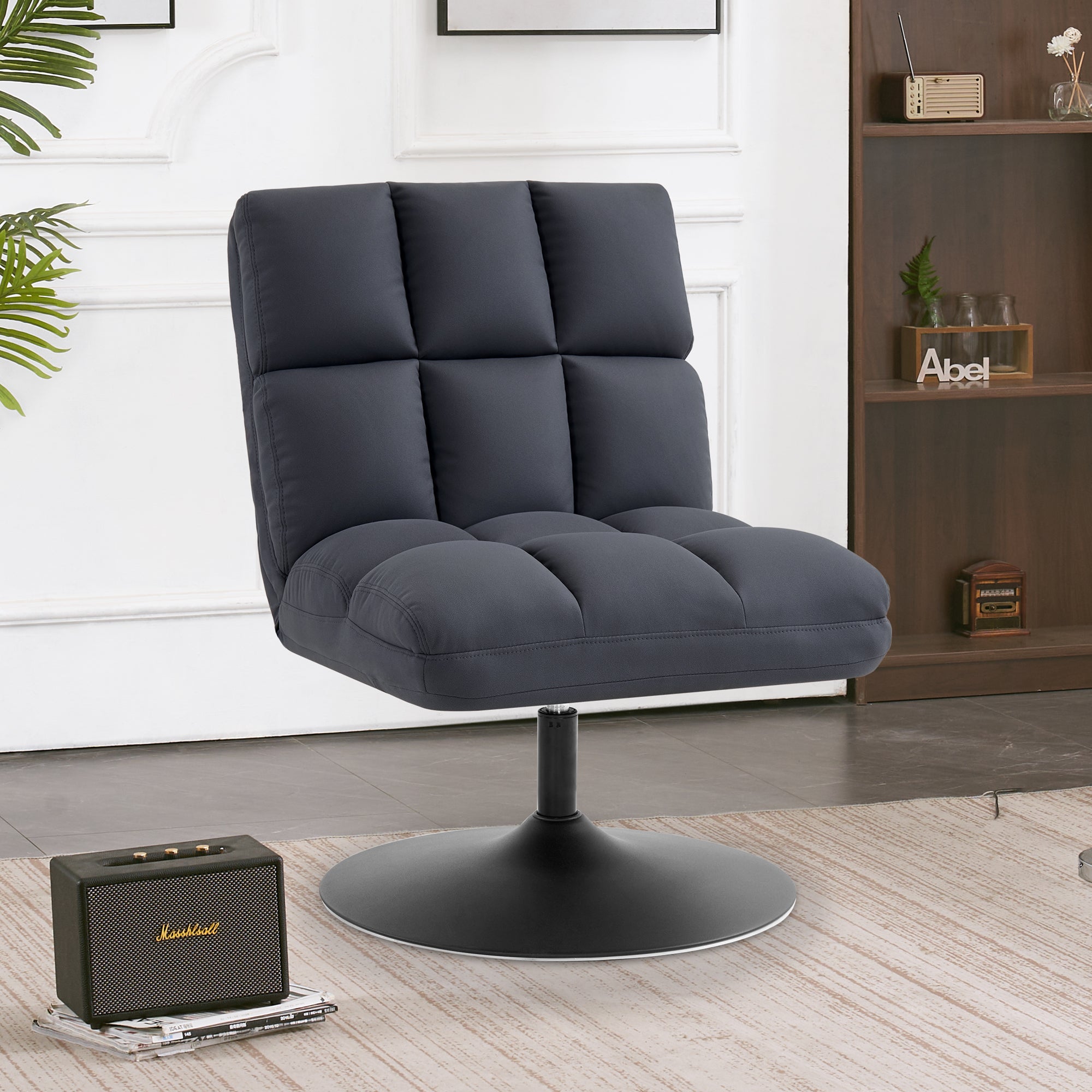 Moderne Draaibare Cocktail Loungestoel voor Woon- & Slaapkamer, Microfiber Stof – foto 7