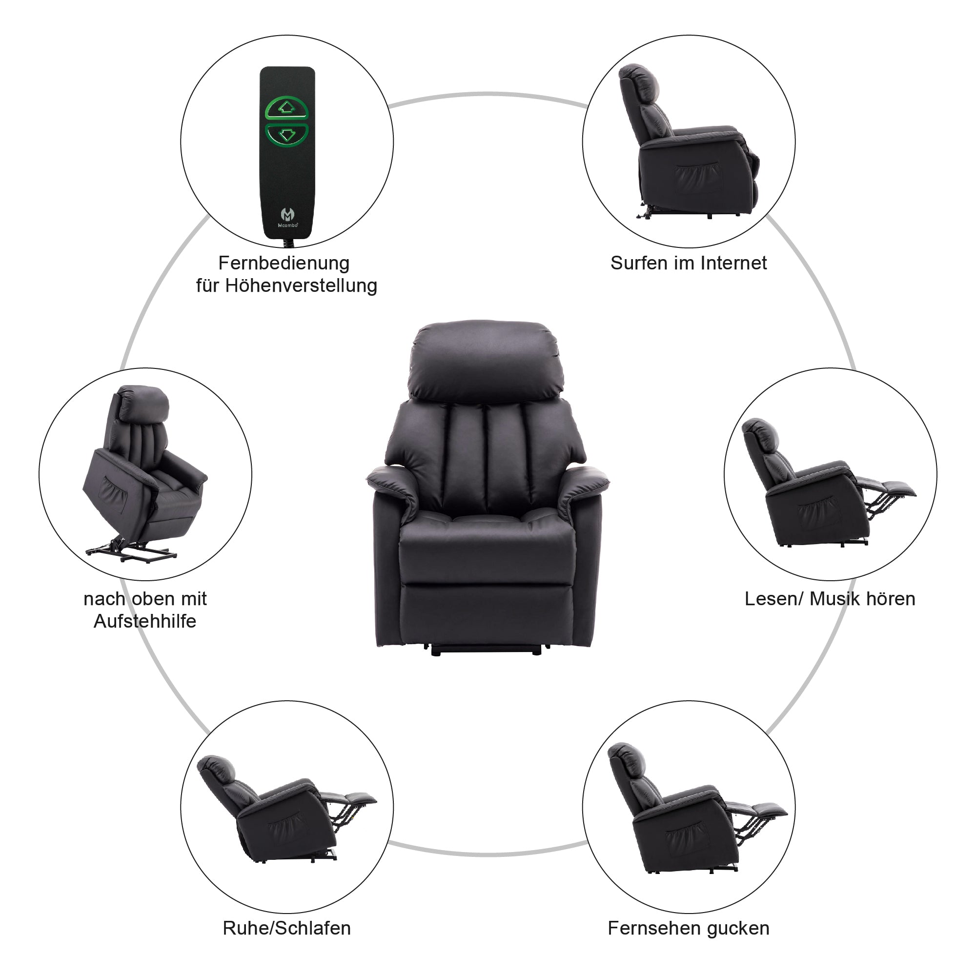 Elektrische Relaxfauteuil met Opstahulp, Eenvoudig Opstaan voor Ouderen 7299 – foto 13