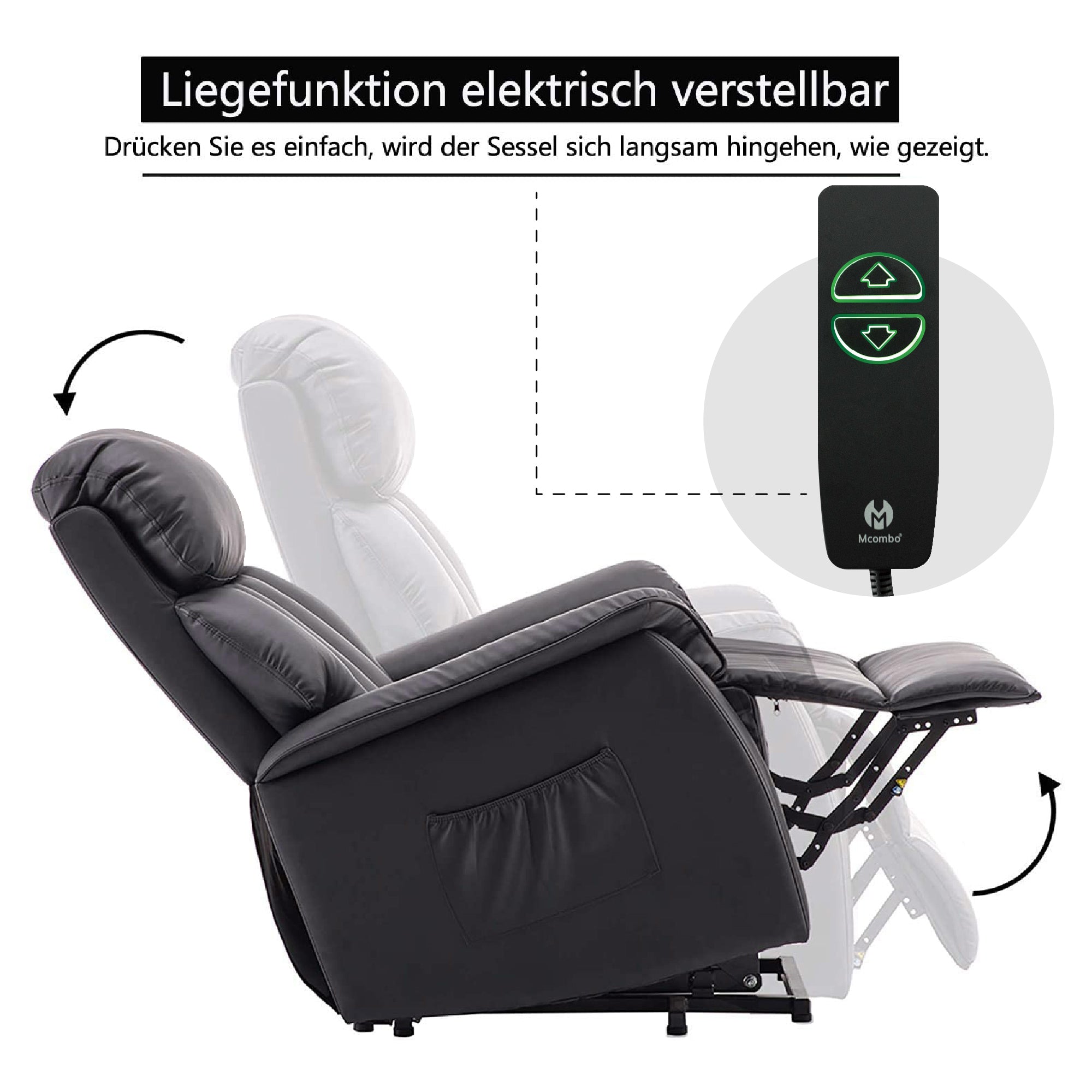 Elektrische Relaxfauteuil met Opstahulp, Eenvoudig Opstaan voor Ouderen 7299 – foto 14