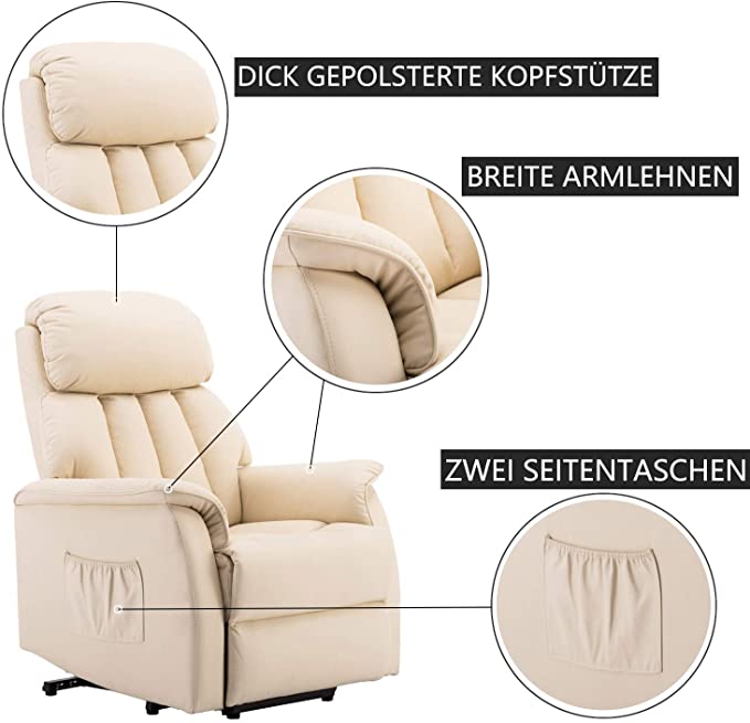Elektrische Relaxfauteuil met Opstahulp, Eenvoudig Opstaan voor Ouderen 7299 – foto 3