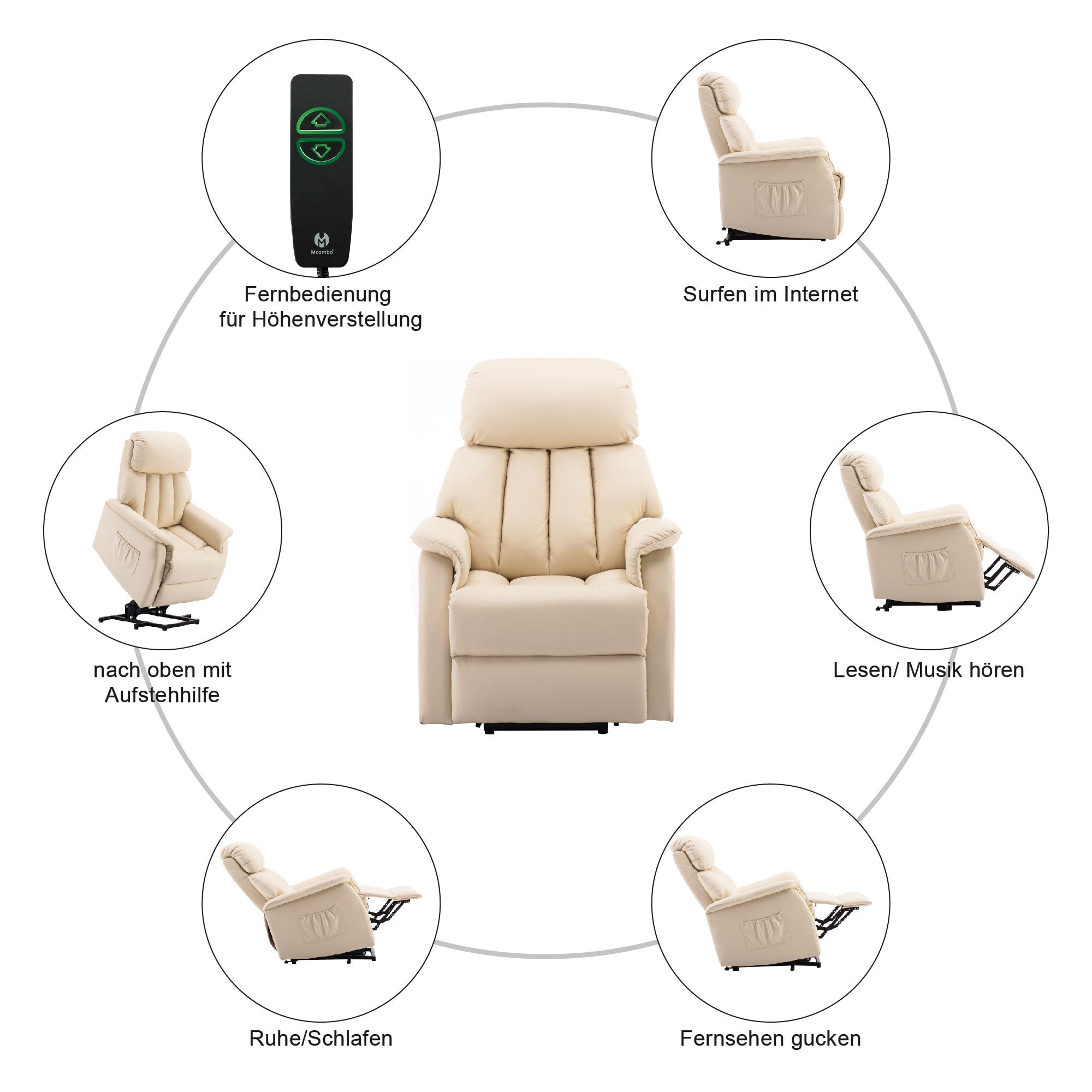 Elektrische Relaxfauteuil met Opstahulp, Eenvoudig Opstaan voor Ouderen 7299 – foto 5