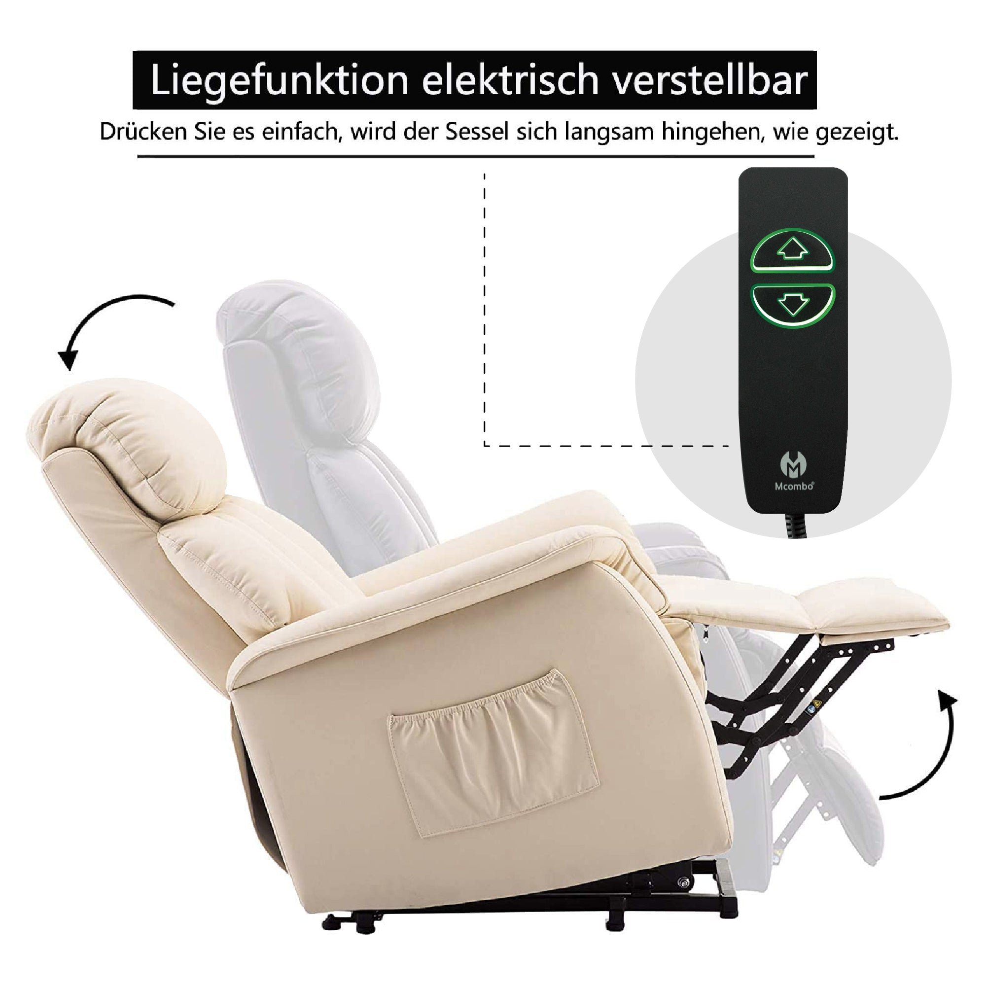 Elektrische Relaxfauteuil met Opstahulp, Eenvoudig Opstaan voor Ouderen 7299 – foto 6