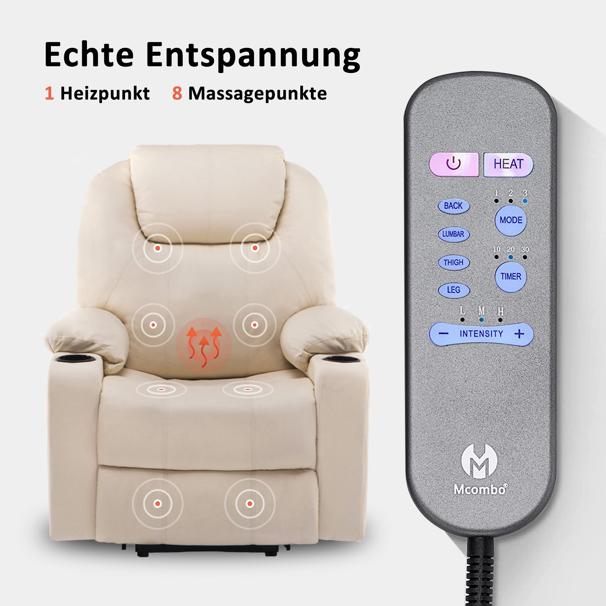 MCombo 7040 sta-op stoel crème-wit kunstleer
