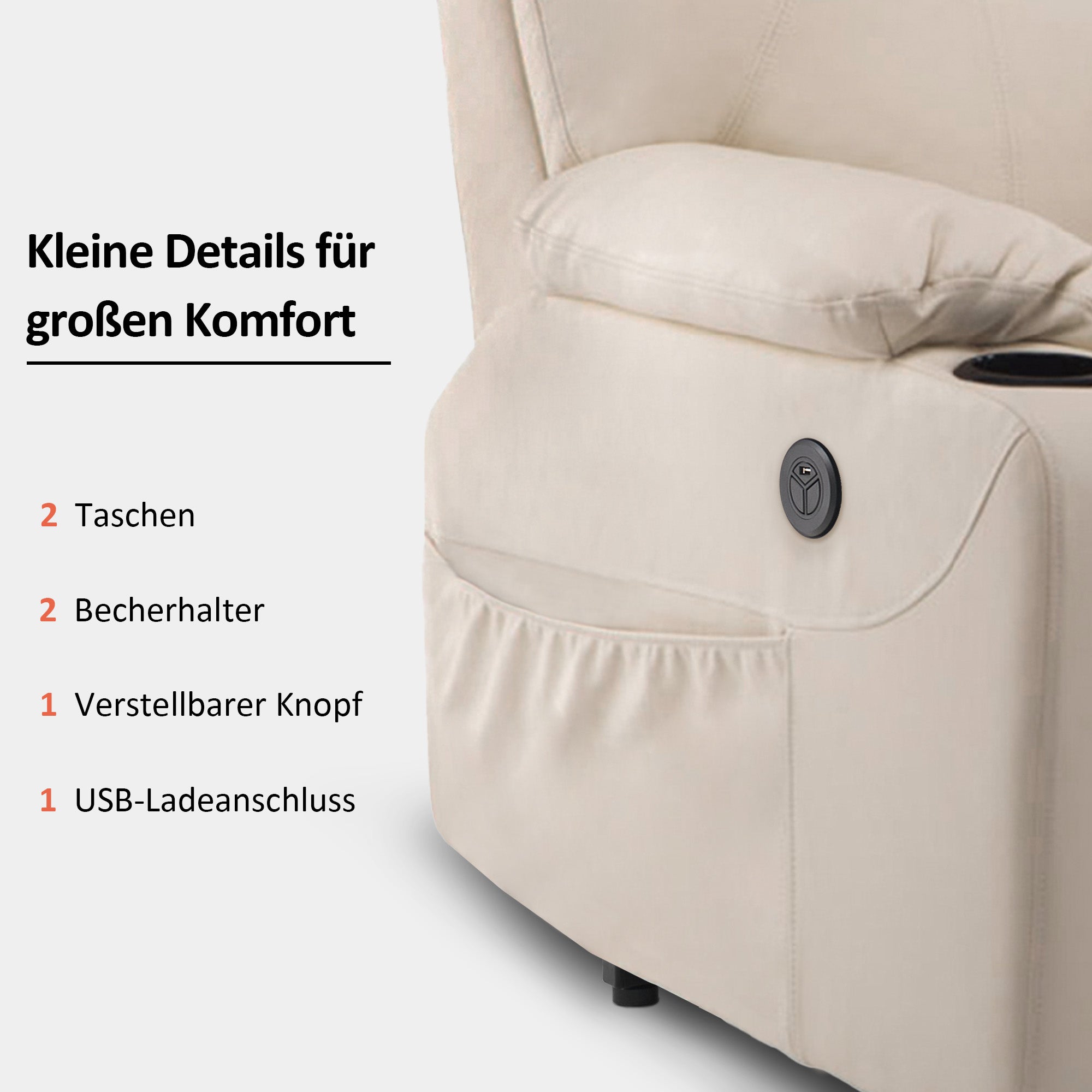 MCombo 7040 sta-op stoel crème-wit kunstleer