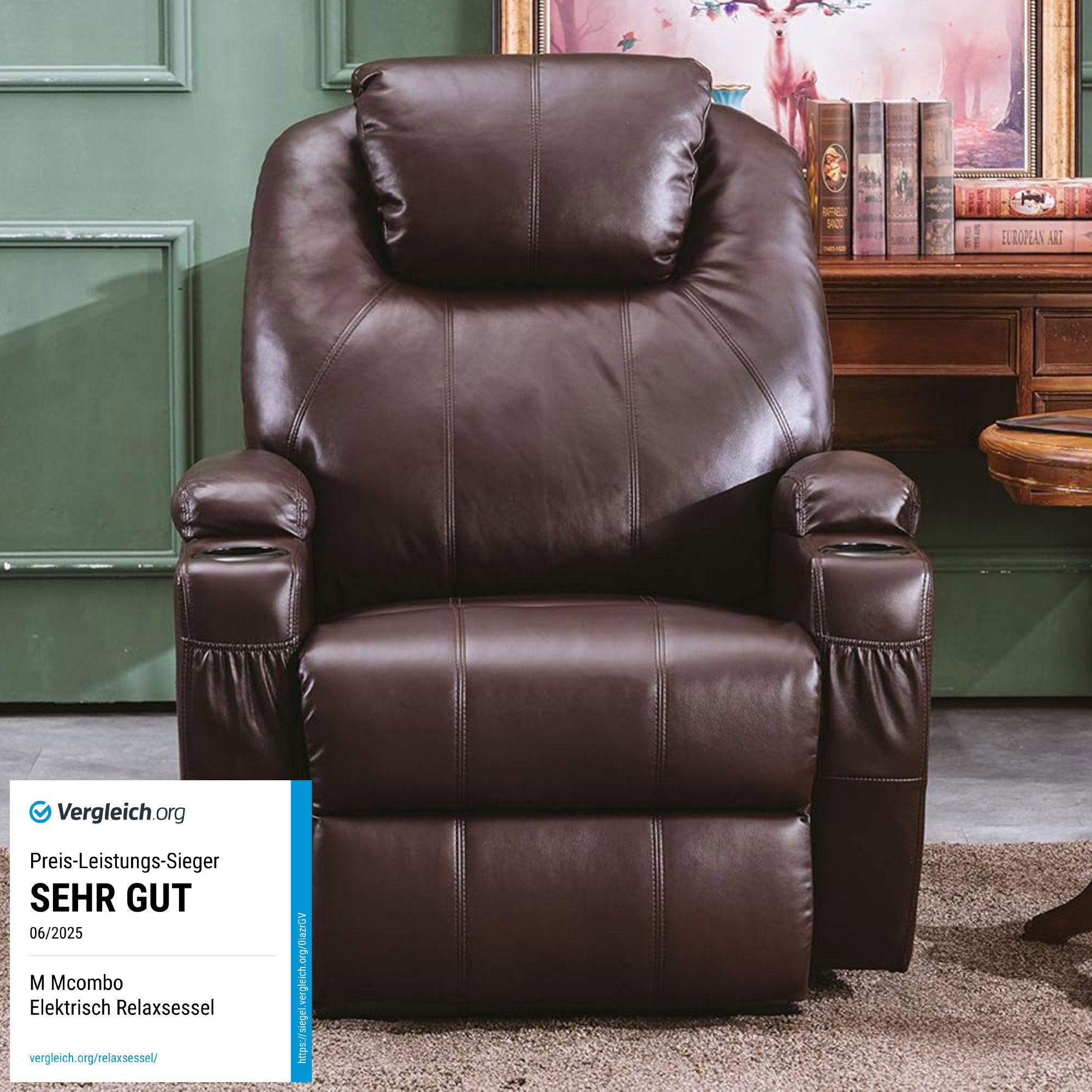 Elektrische Relaxfauteuil Massagestoel TV-stoel Ligfunctie Vibratie Verwarming 7061 – foto 13