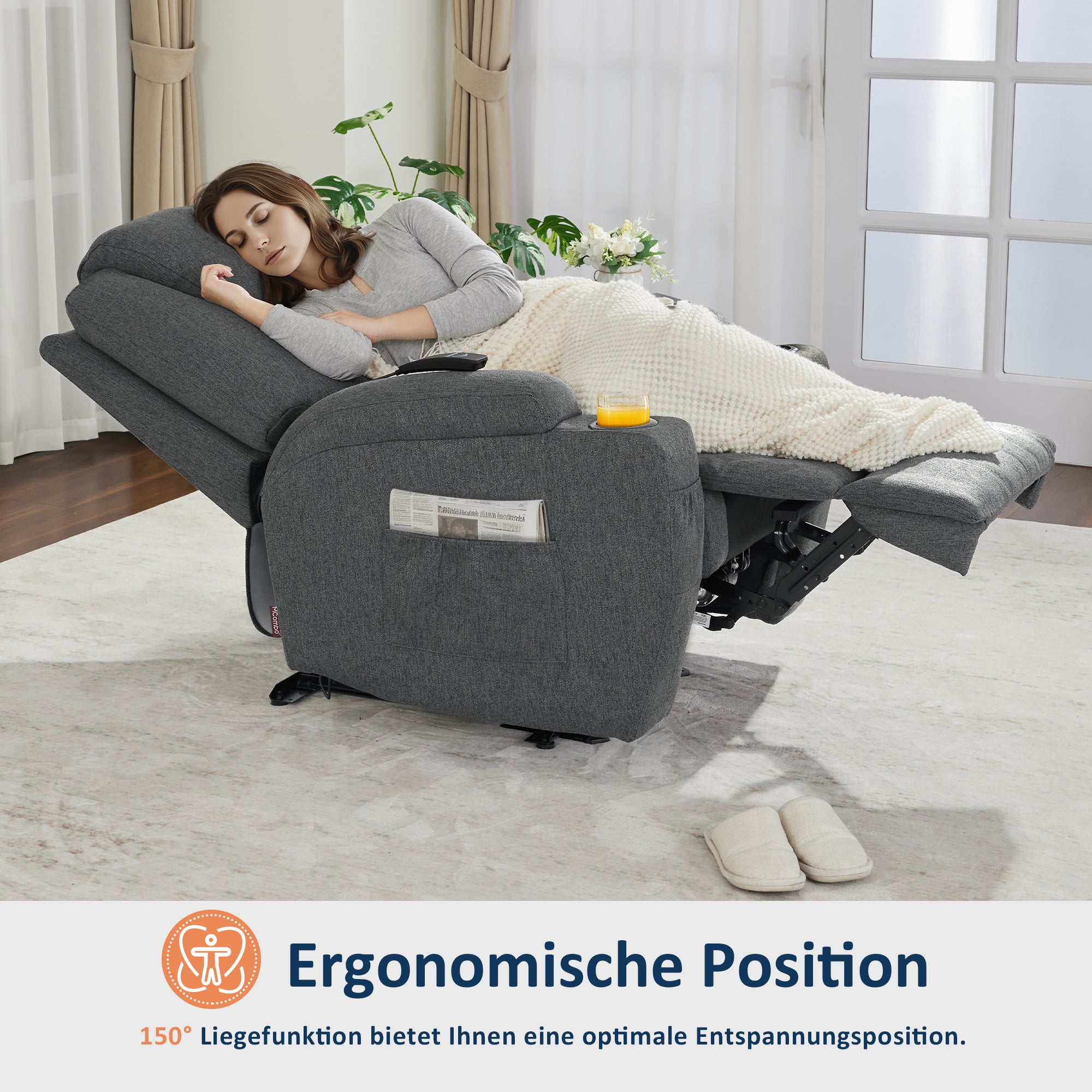 Elektrische Relaxfauteuil Massagestoel TV-stoel Ligfunctie Vibratie Verwarming 7061 – foto 4