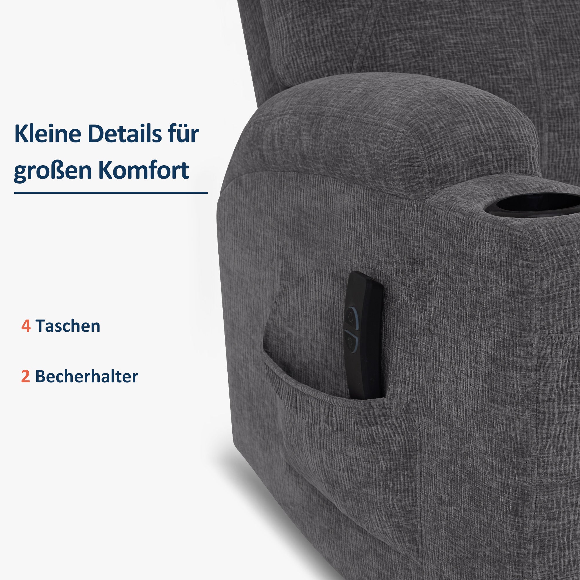 Elektrische Relaxfauteuil Massagestoel TV-stoel Ligfunctie Vibratie Verwarming 7061 – foto 40