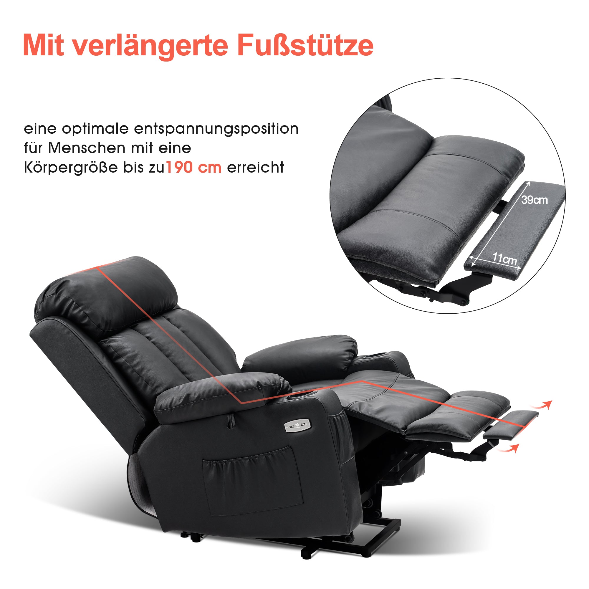Relaxfauteuil met Sta-op hulp & Ligfunctie, Elektrisch, 7190 – foto 12
