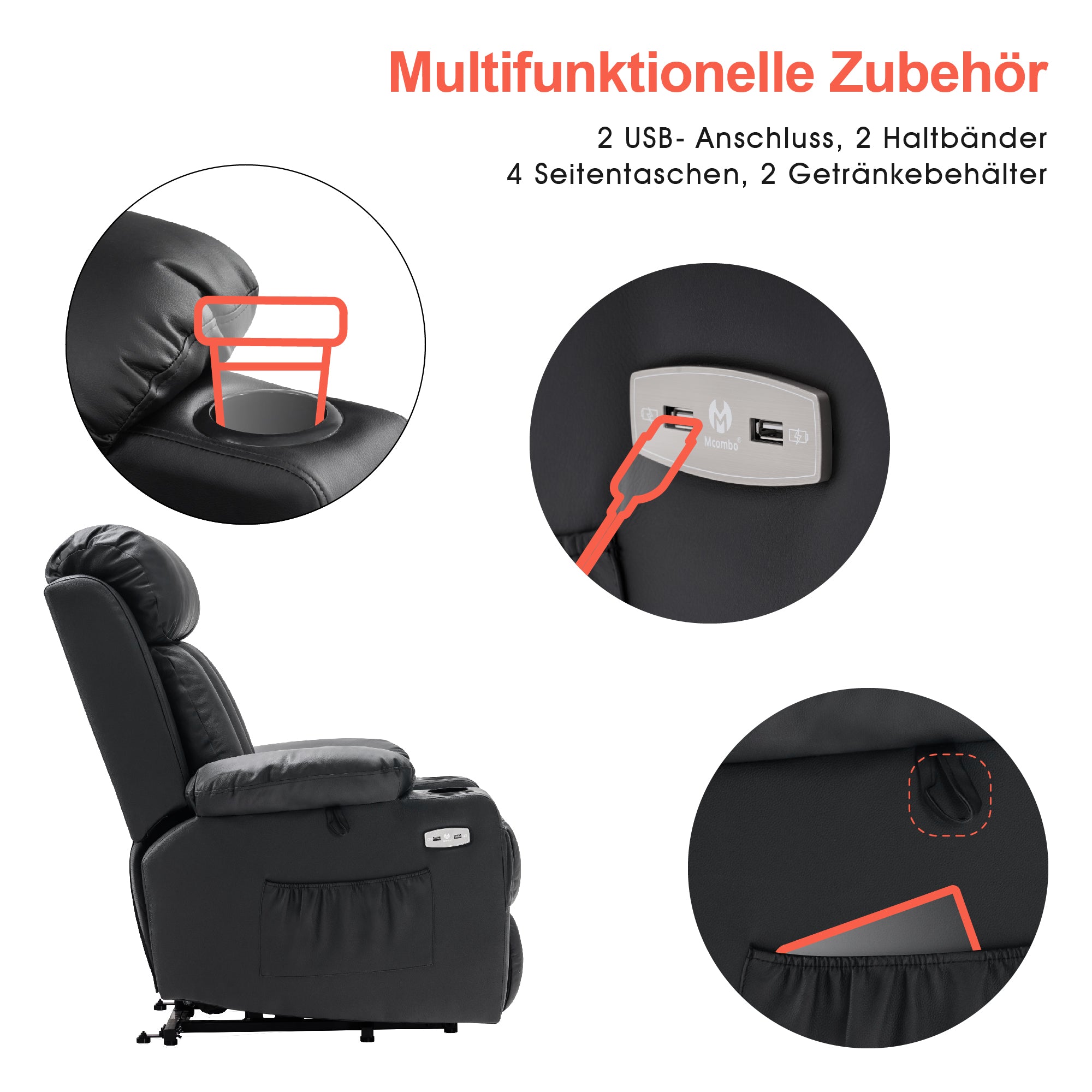 Relaxfauteuil met Sta-op hulp & Ligfunctie, Elektrisch, 7190 – foto 10