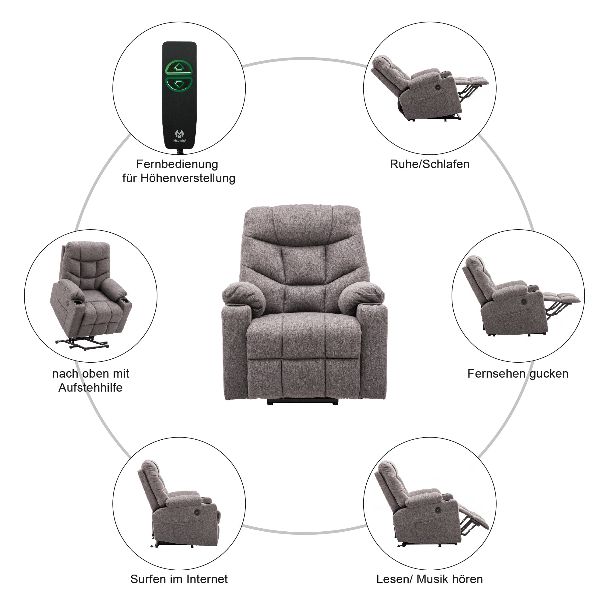 elektrische relaxfauteuil met sta-op hulp en USB 7286 – foto 11