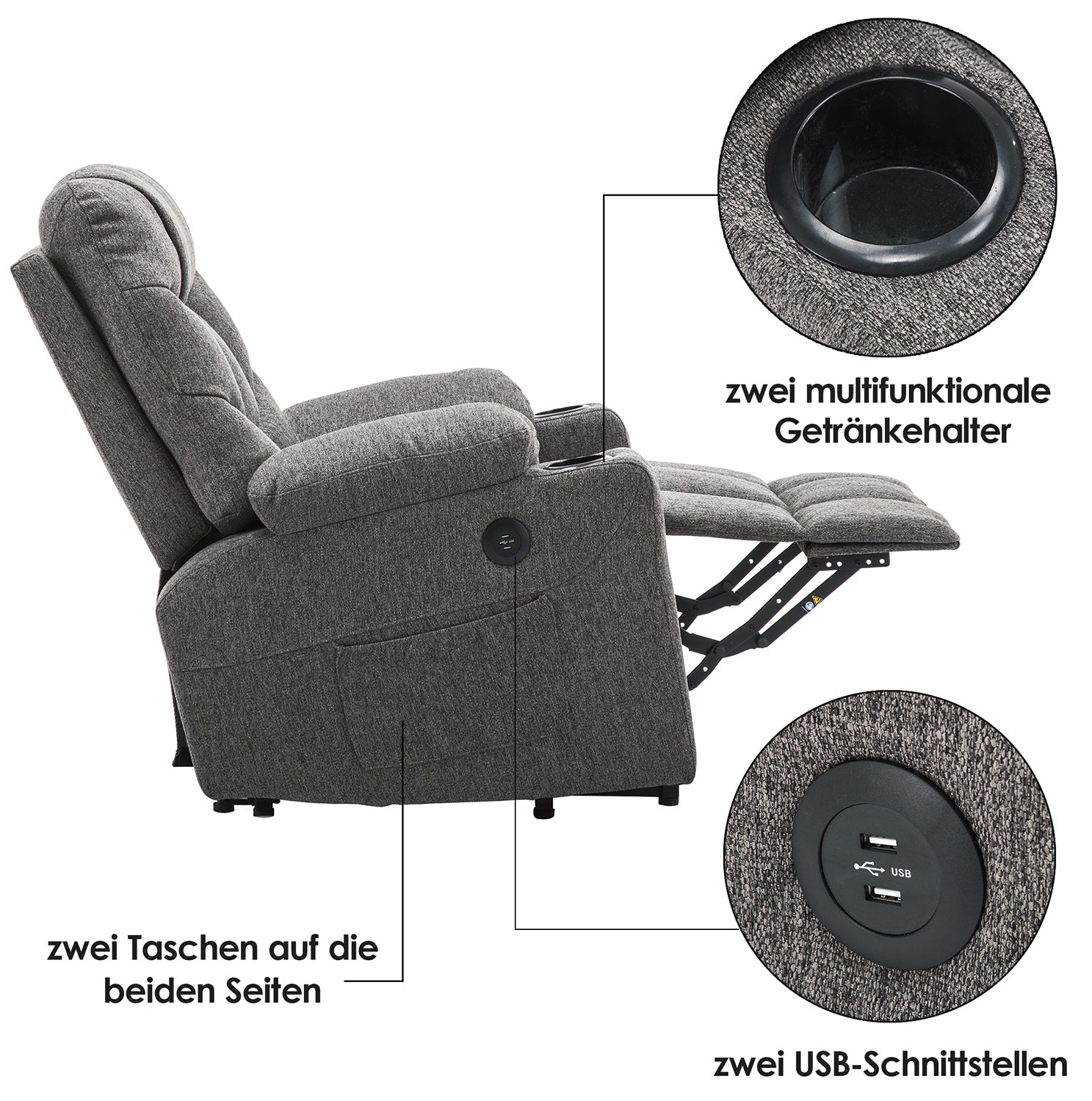 elektrische relaxfauteuil met sta-op hulp en USB 7286 – foto 14