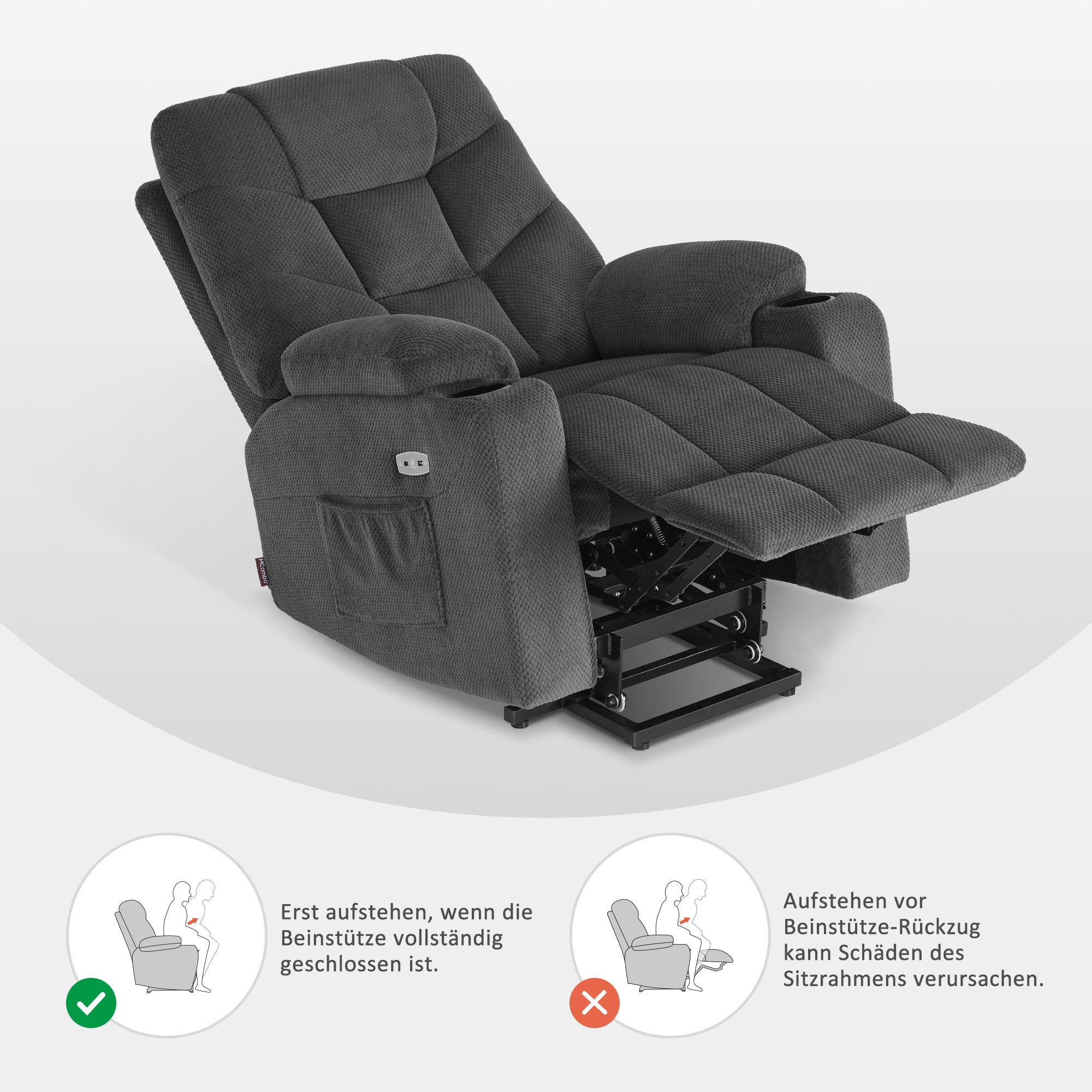 elektrische relaxfauteuil met sta-op hulp en USB 7286 – foto 21