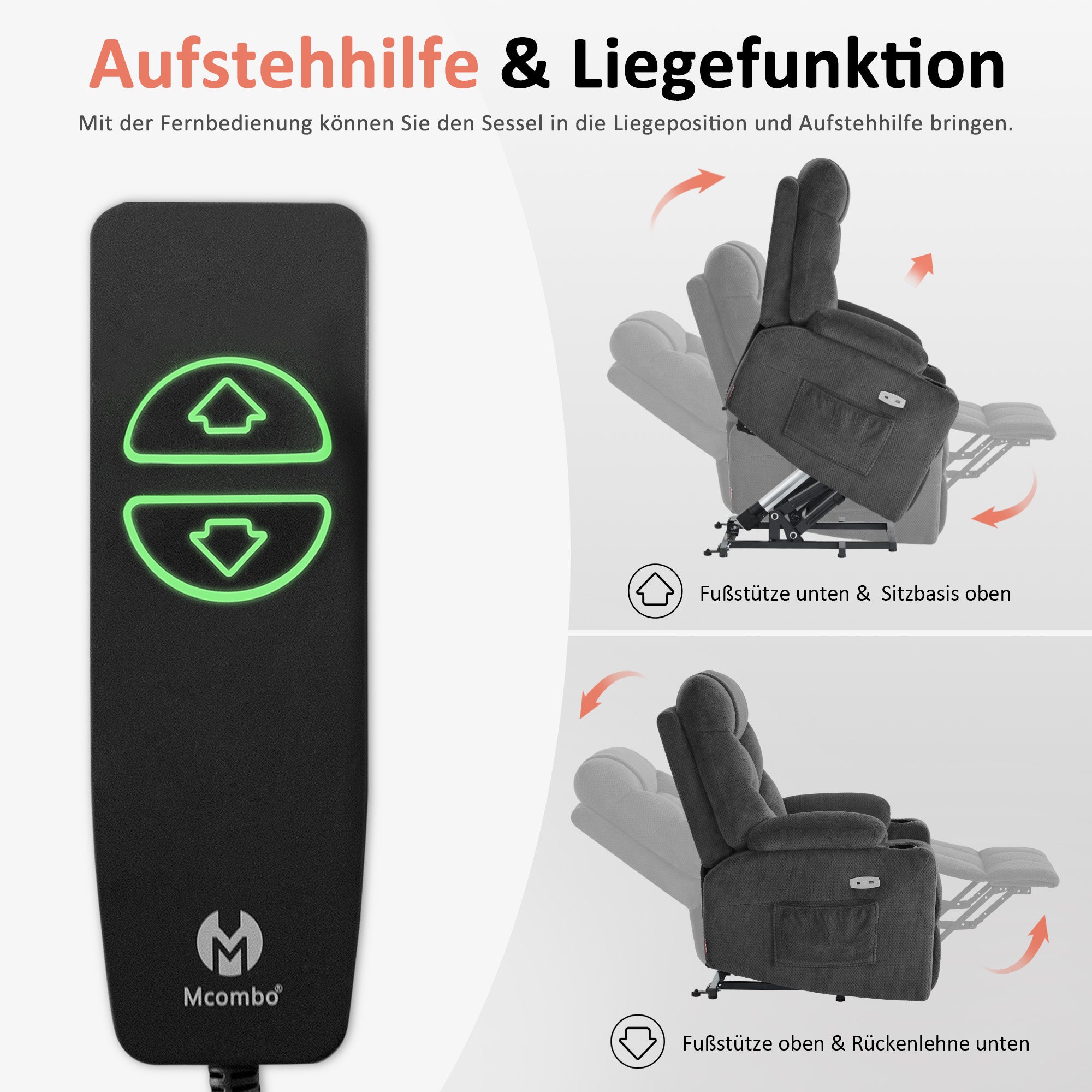 elektrische relaxfauteuil met sta-op hulp en USB 7286 – foto 23
