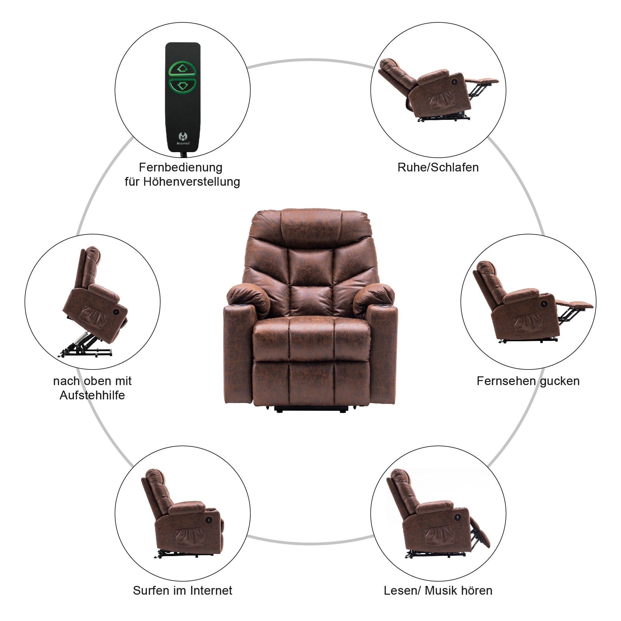 elektrische relaxfauteuil met sta-op hulp en USB 7286 – foto 4