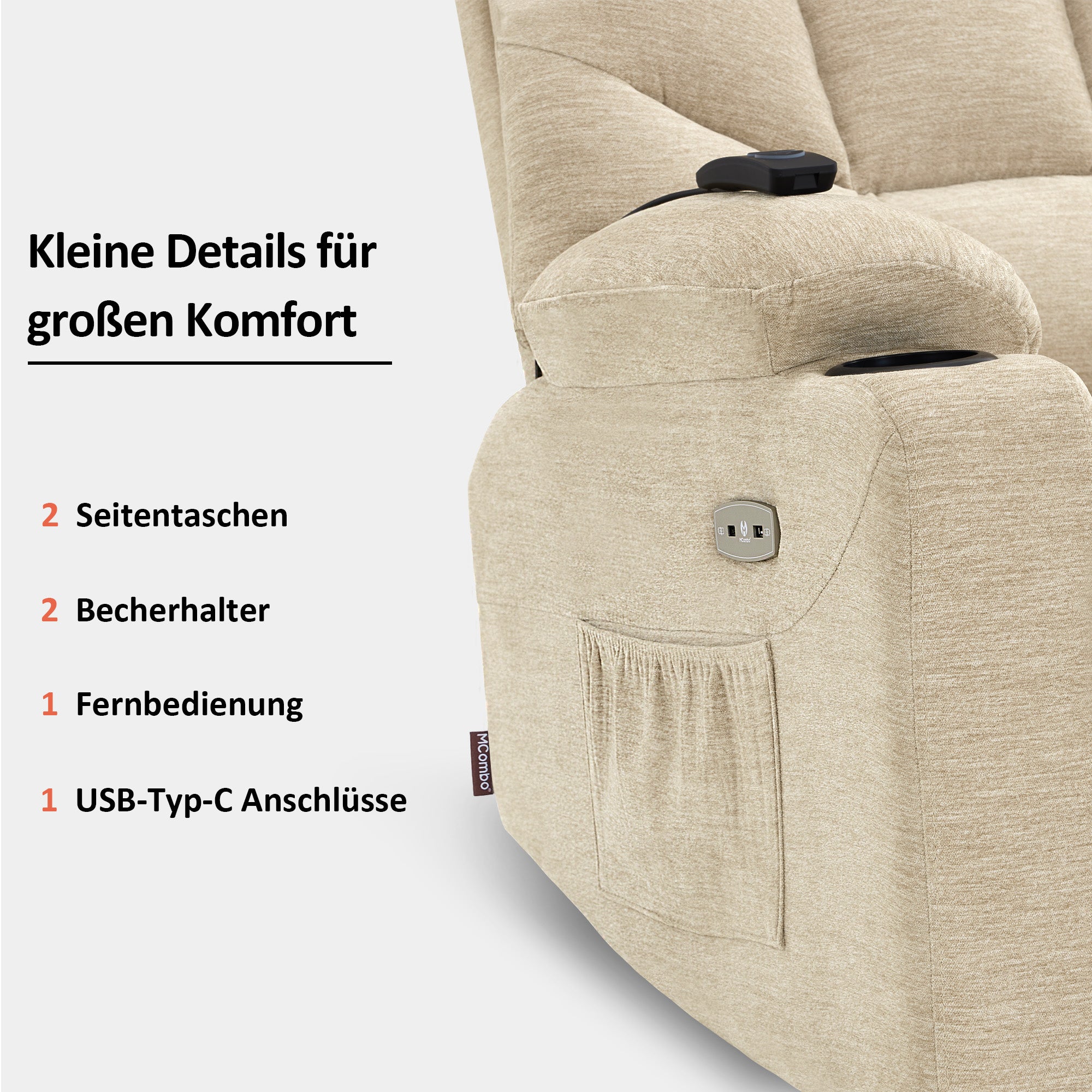elektrische relaxfauteuil met sta-op hulp en USB 7286 – foto 28