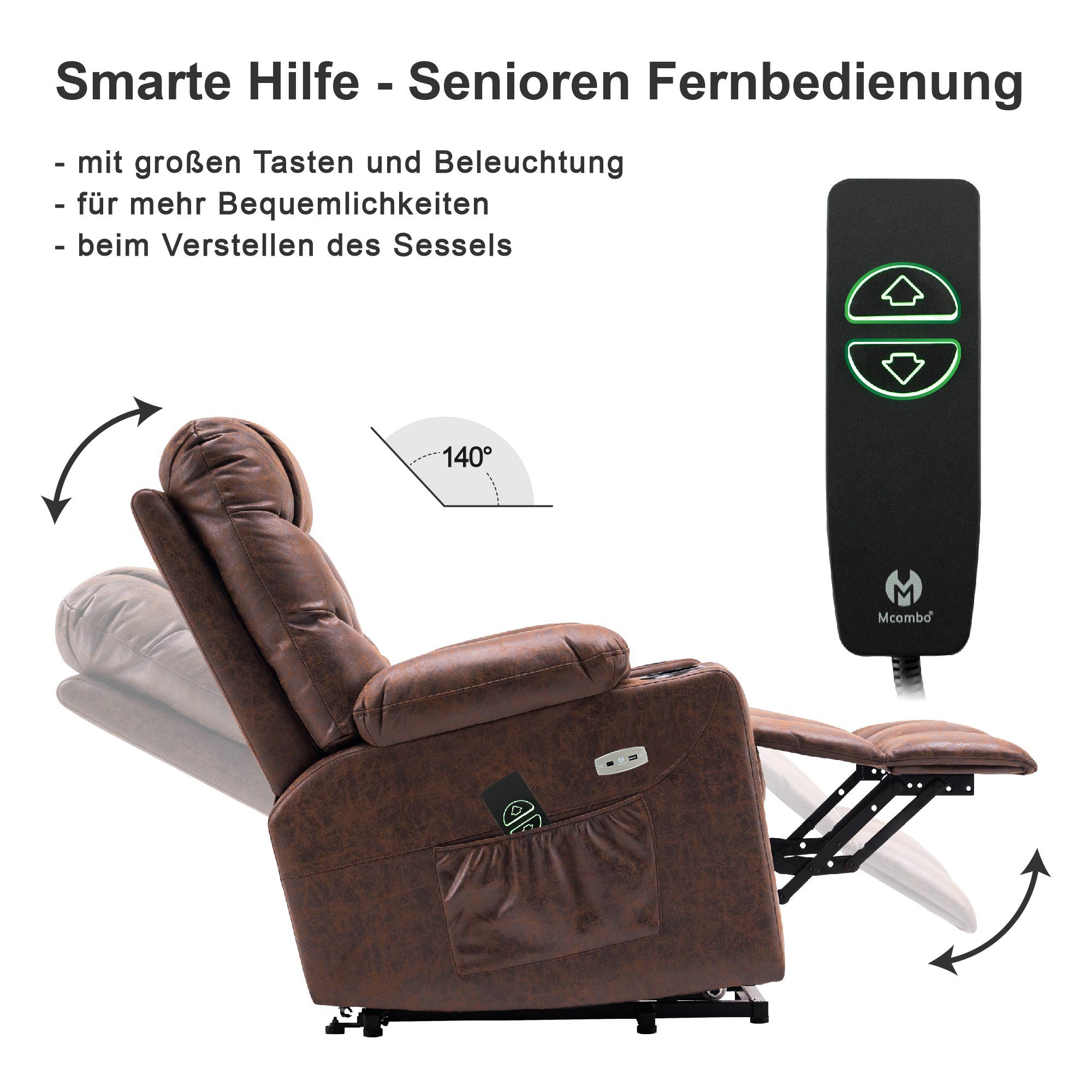 elektrische relaxfauteuil met sta-op hulp en USB 7286 – foto 5