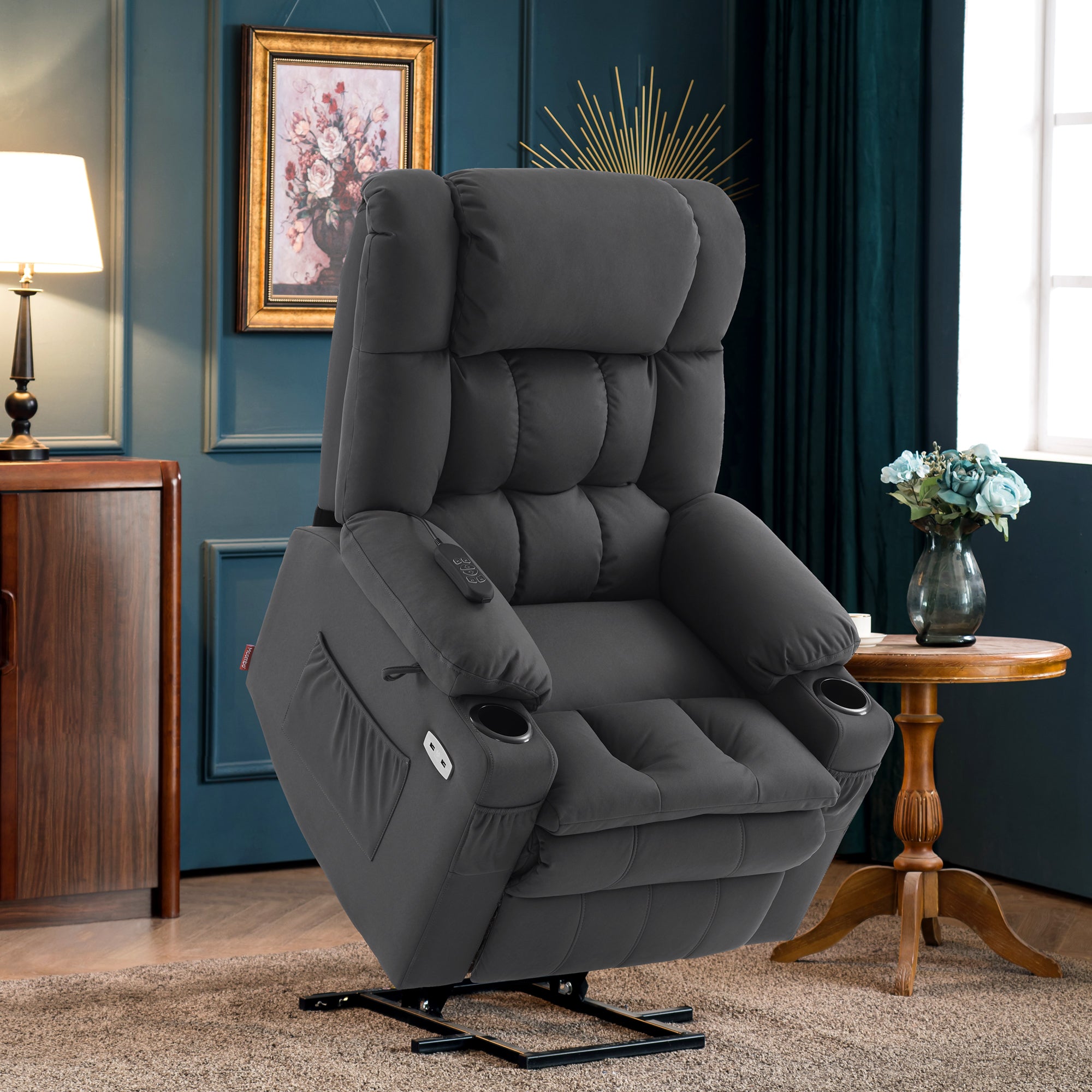 Elektrische Sta-op Relaxfauteuil 7546, 3 Motoren, USB, Tot 165° Ligstand – foto 32