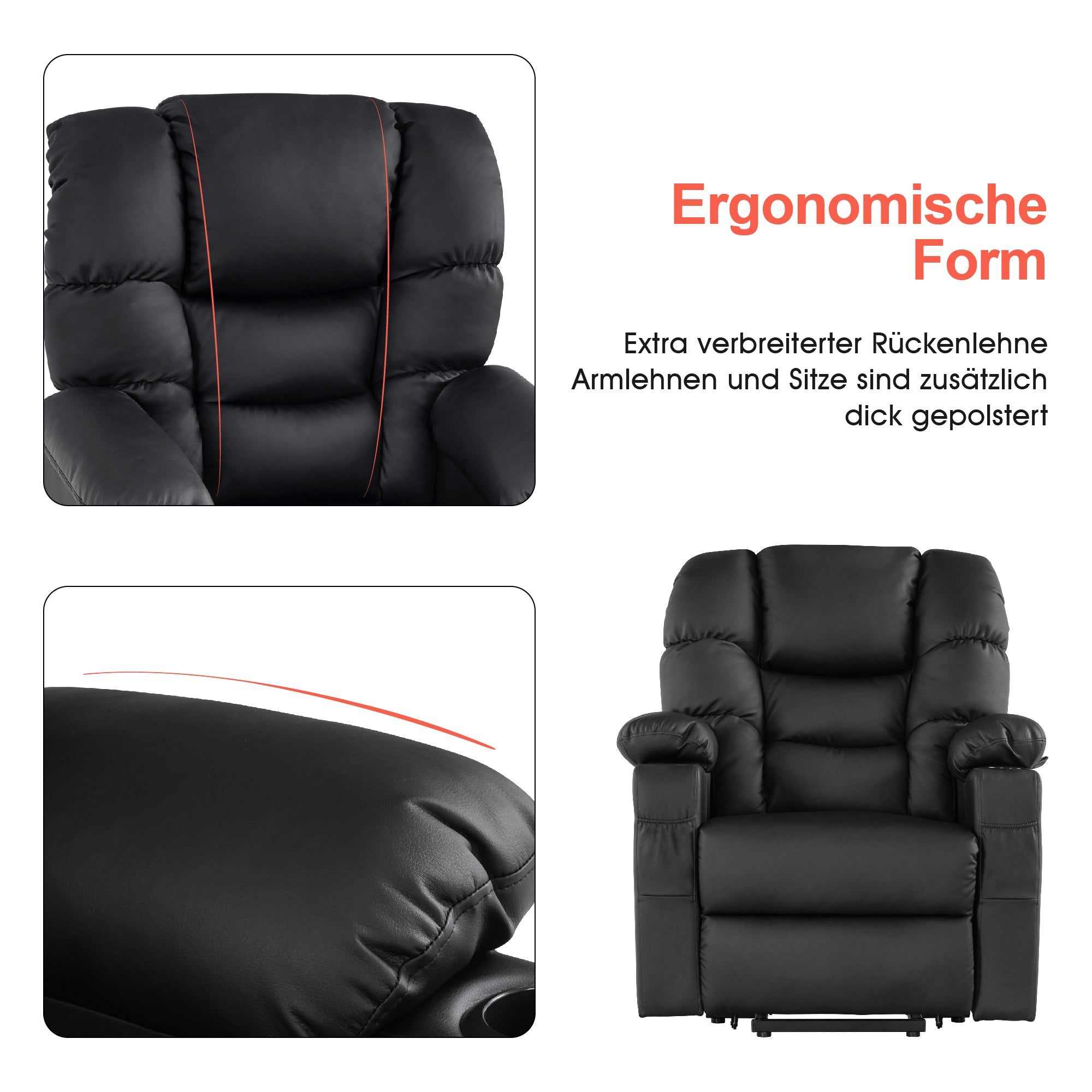elektrische relaxfauteuil met sta-op hulp, 3 motoren, ligstand, USB – foto 18