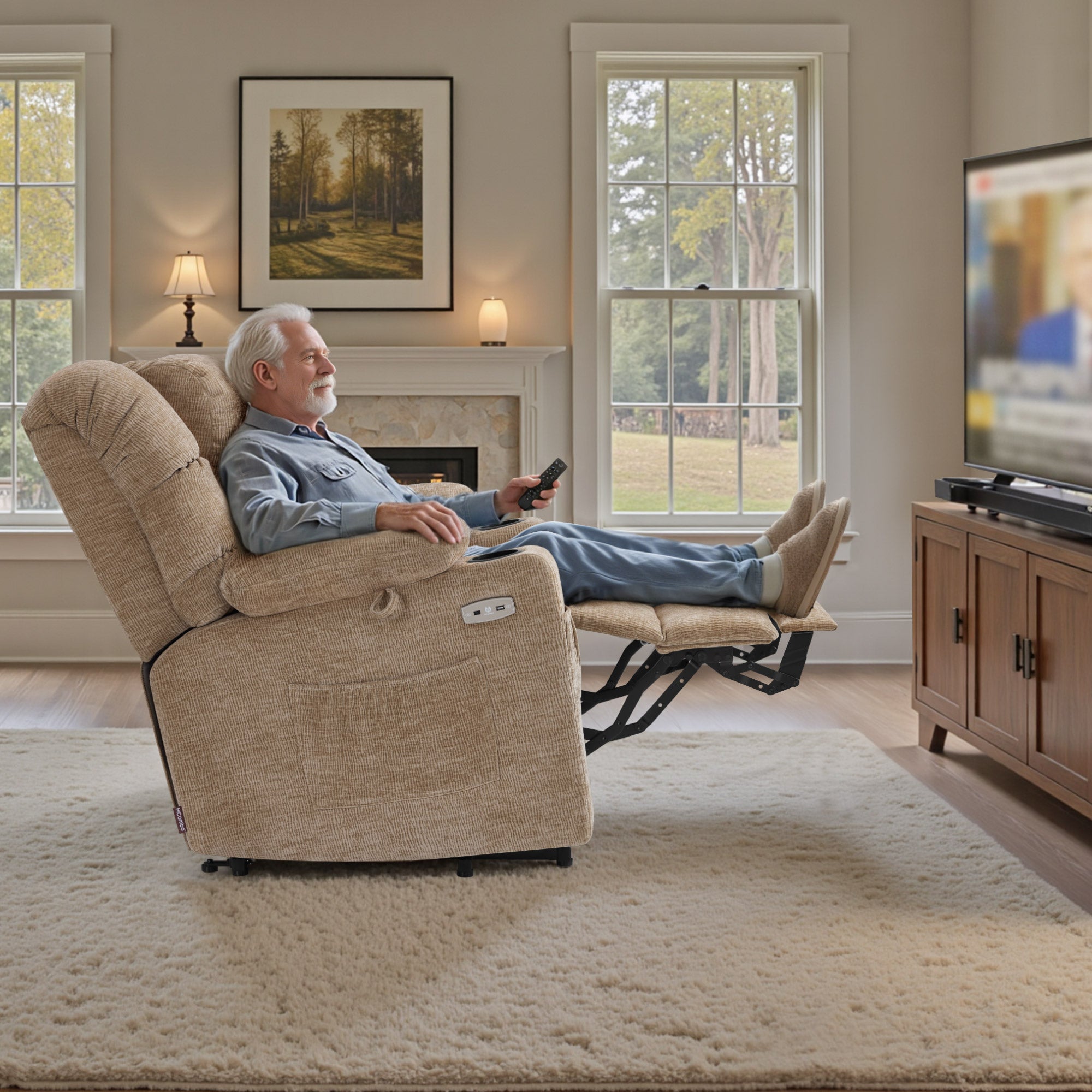 elektrische relaxfauteuil met sta-op hulp, 3 motoren, ligstand, USB – foto 49