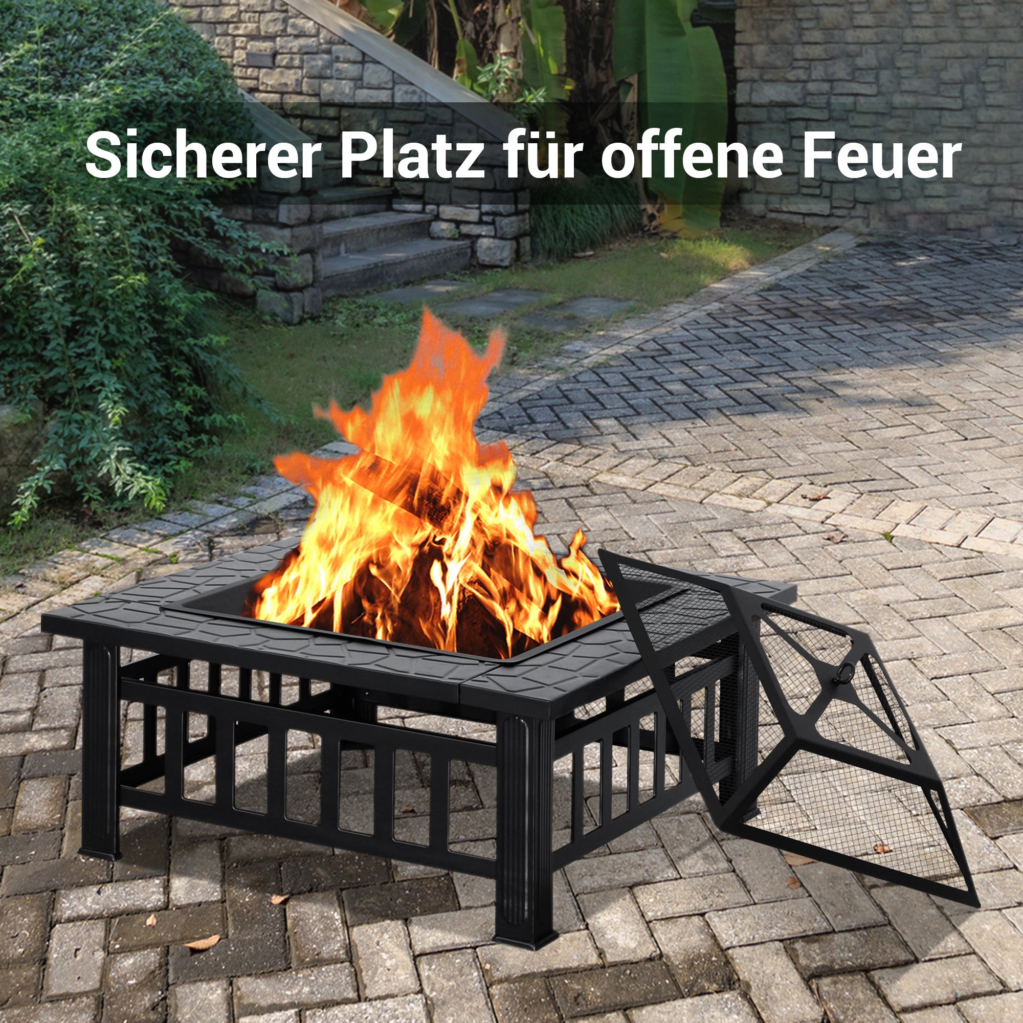 Vuurkorf Terrashaard met Grillrooster Tuinhaard Vuurplaats 0039BK – foto 9