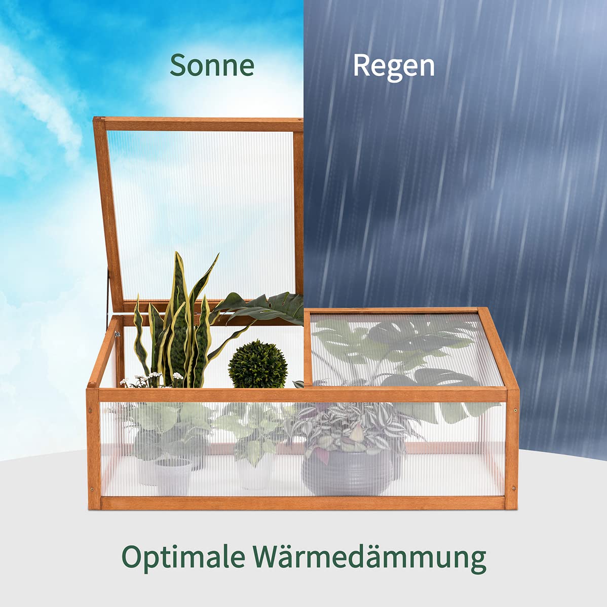 Kweekbak Kas Broeikas Opzet Plantenbak Hout 0698 – foto 4