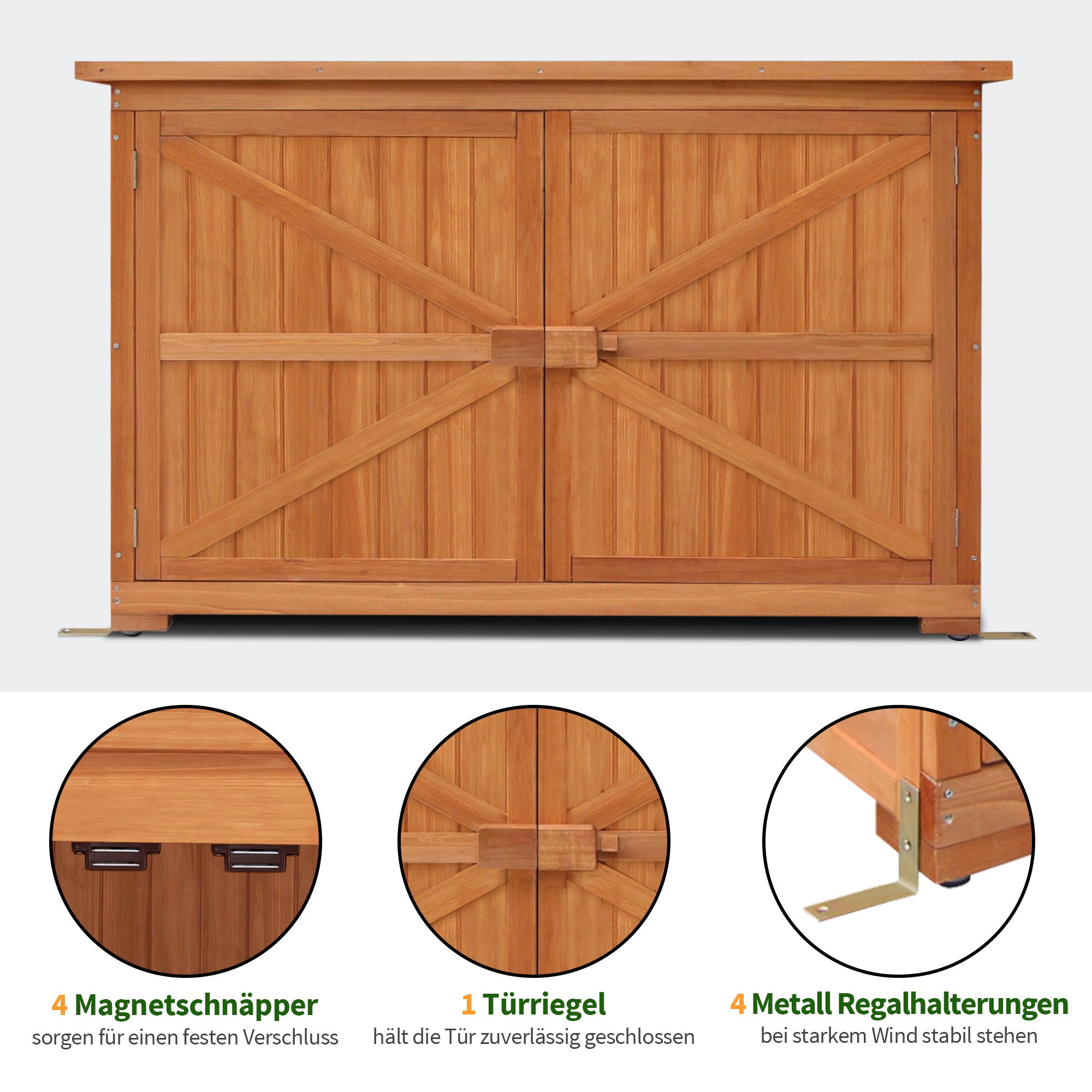 Tuinkast Outdoor Schuur Gereedschapskast Hout 1280 – foto 4