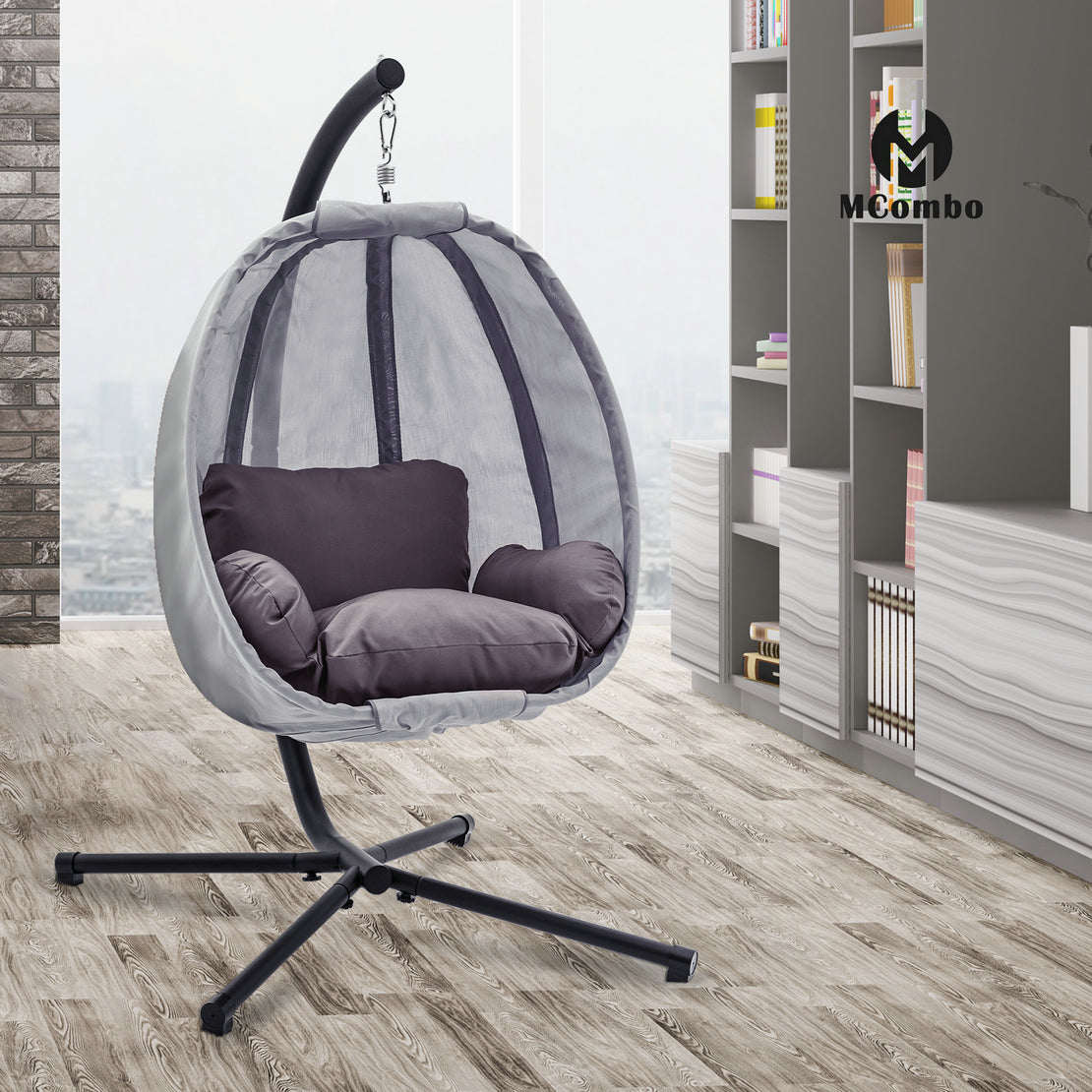 Hangstoel Schommelstoel Korf inclusief Frame Hangkorf Kussen 8072 – foto 7