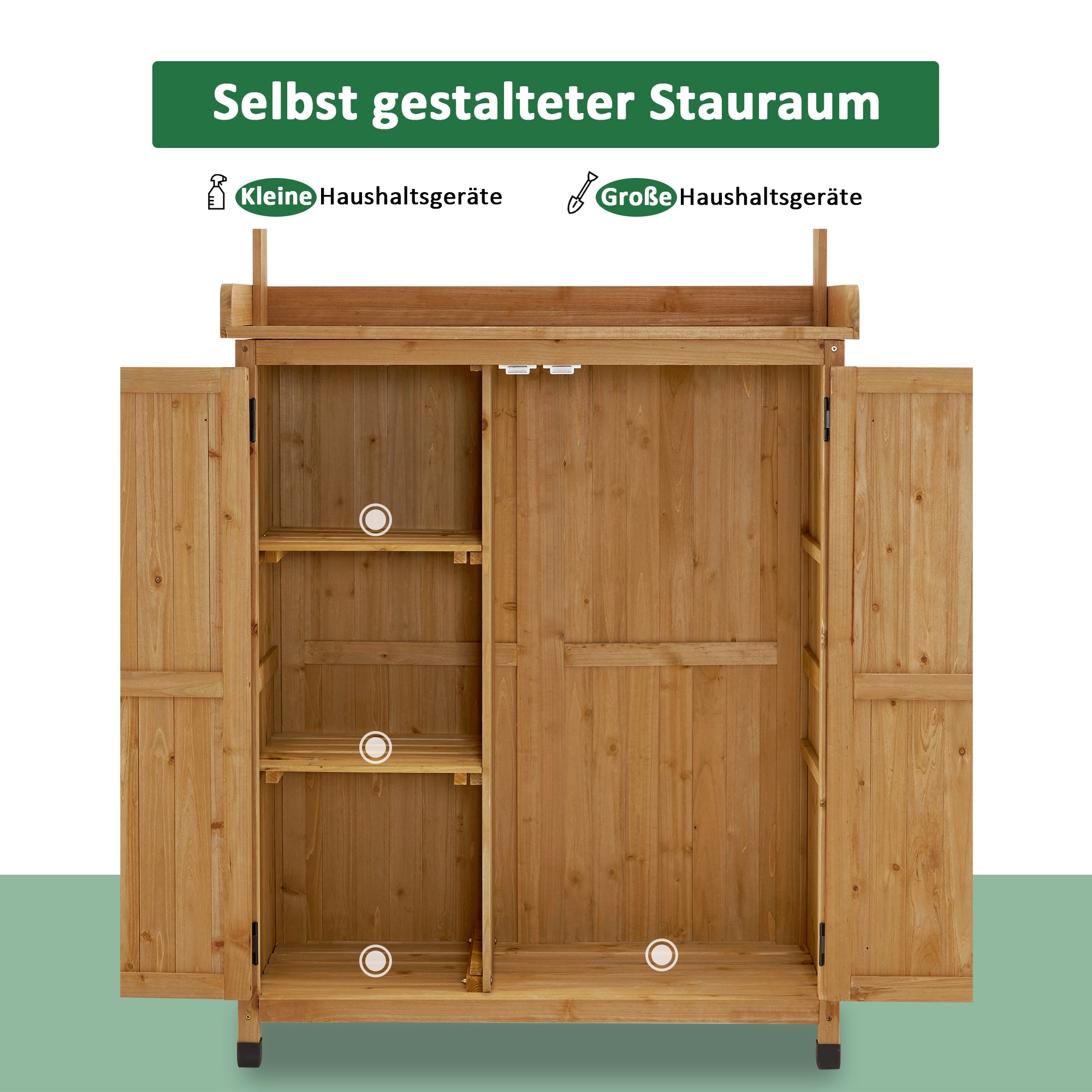 Houten Plantentafel outdoor weerbestendig, Tuiniers werktafel met werkblad – foto 2