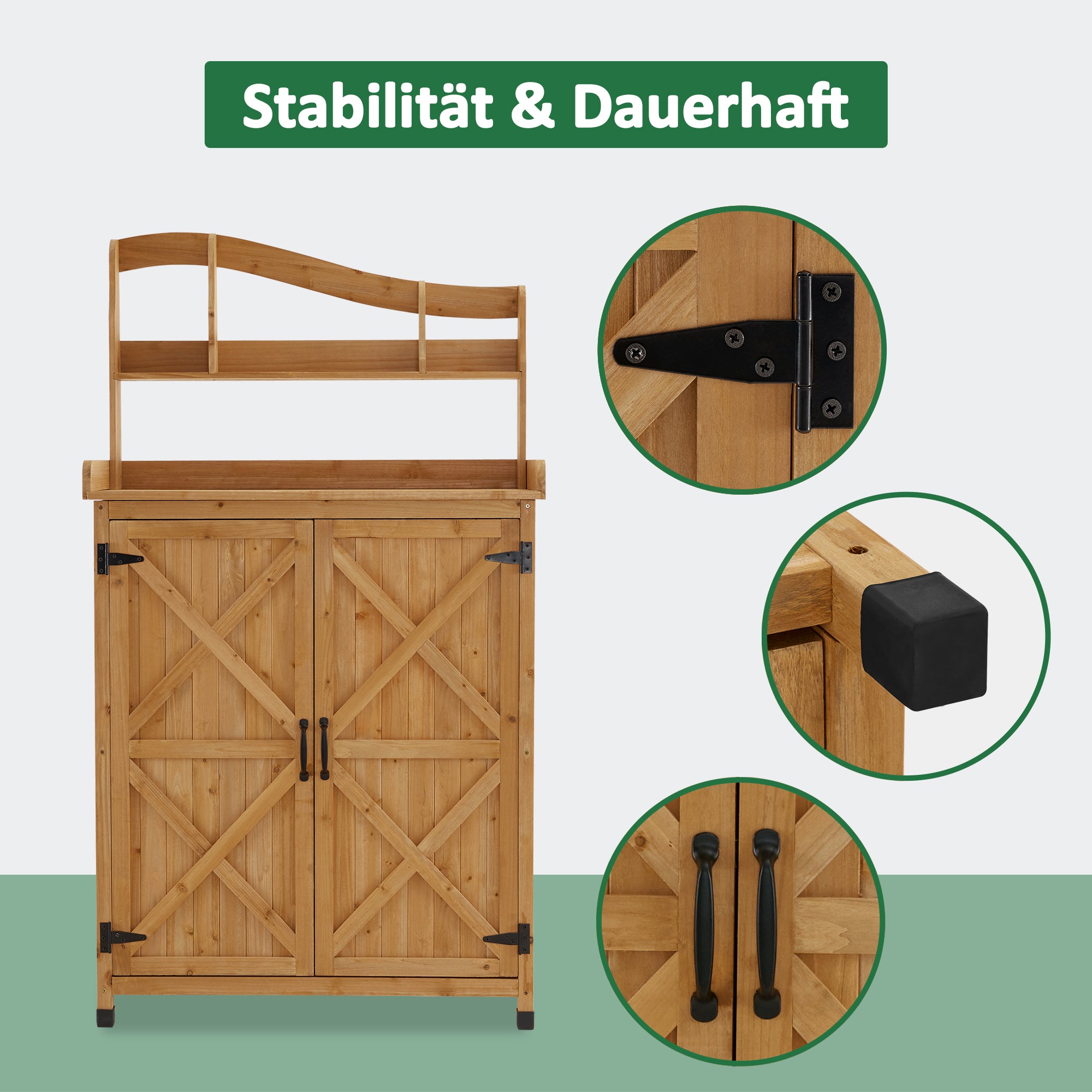 Houten Plantentafel outdoor weerbestendig, Tuiniers werktafel met werkblad – foto 4