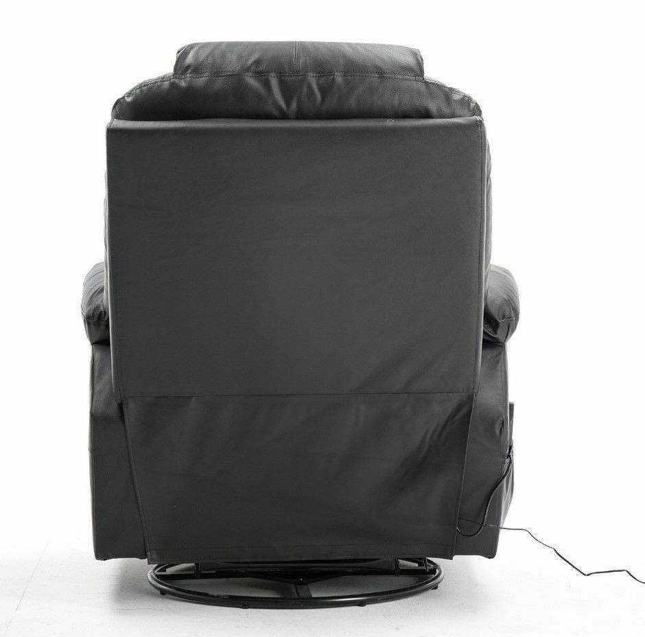 Massagestoel Relaxfauteuil Draai+Schommel handmatig verstelbaar Echtleer 7050 – foto 10