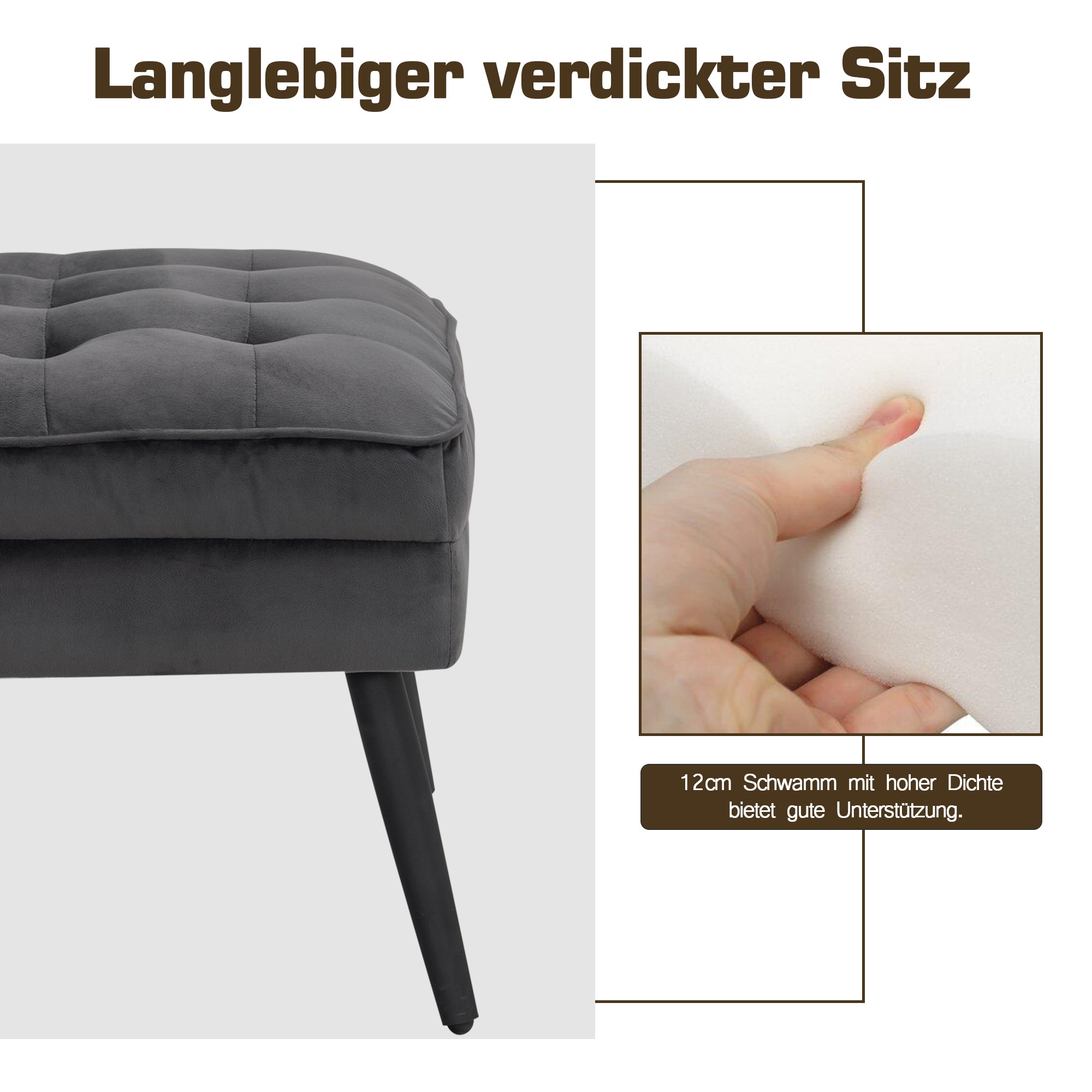 Oorfauteuil Samt, met Kussen & Metalen Poten, tot 120 kg, 7277 – foto 7