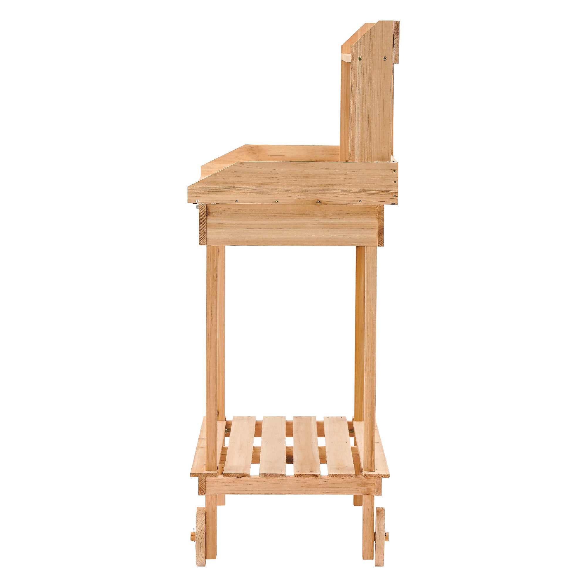 Bloementafel Plantentafel Hout met Wielen & Bak, Weerbestendig, 0416 – foto 4