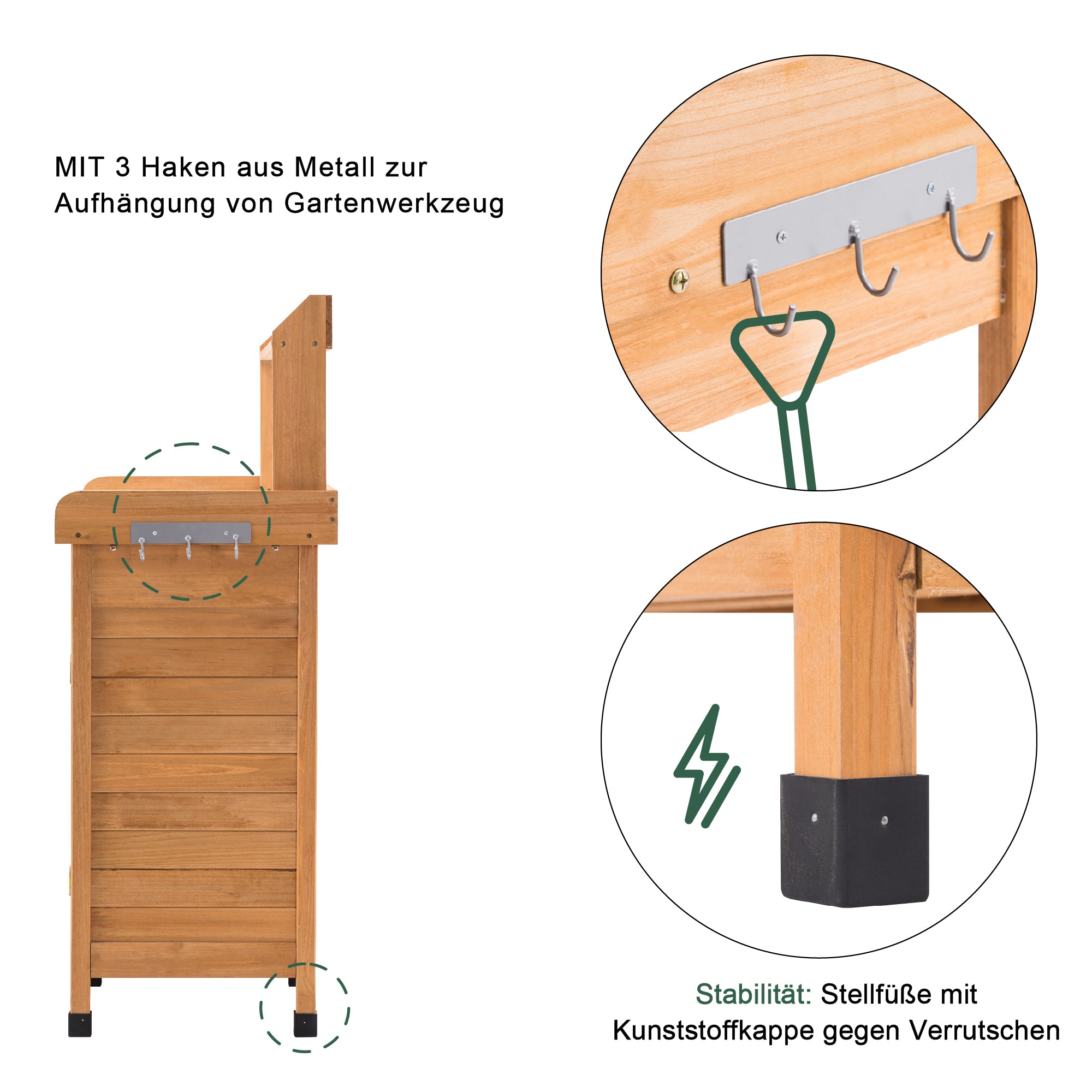 Plantentafel met Lade, Opbergruimte, Verzinkt Werkblad & Kast, 0440 – foto 11
