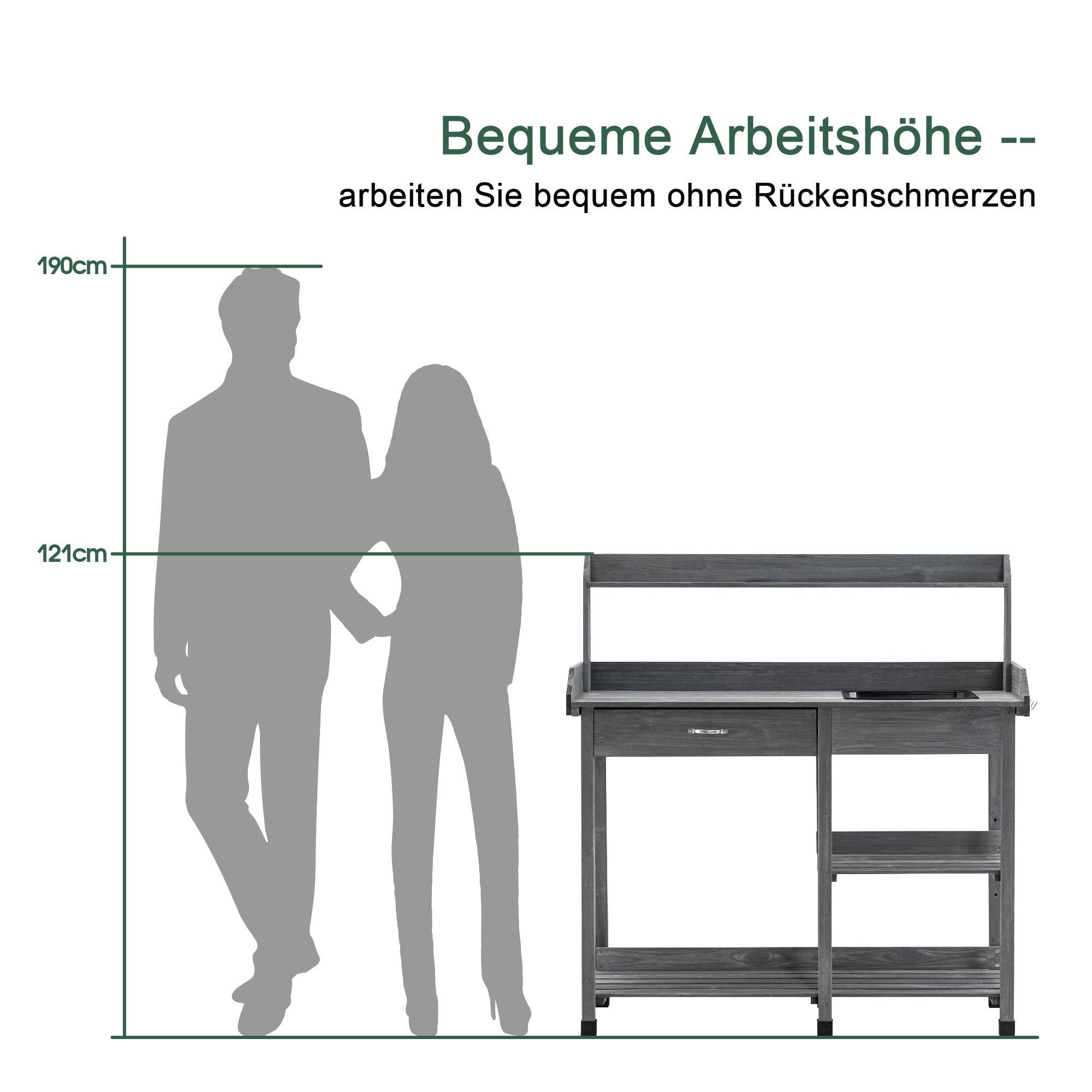 Plantentafel Bloementafel met Wastafel Houten Opbergrek 0458 – foto 20