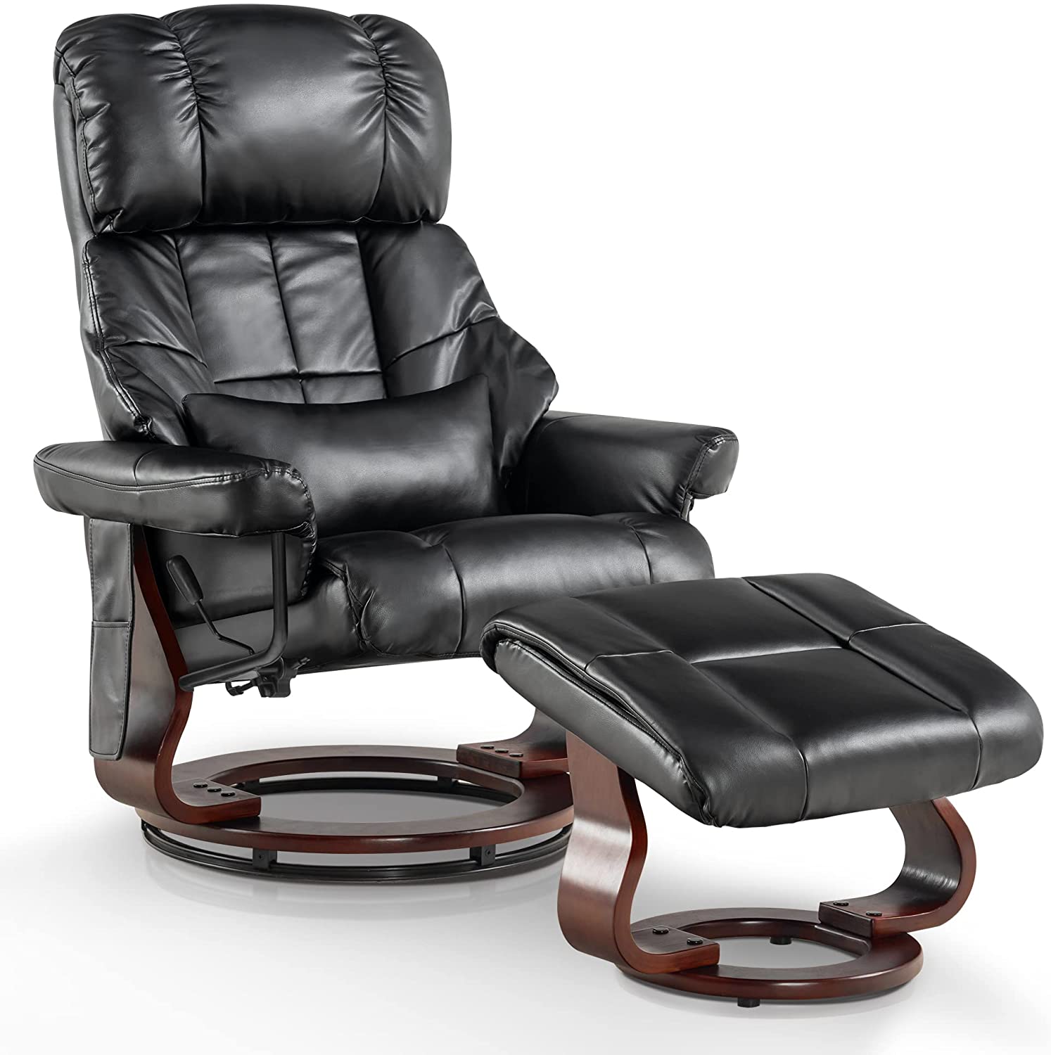 Massagestoel met Hocker, 360° Draaibaar, Relaxfauteuil met Ligfunctie, 9068 – foto 1