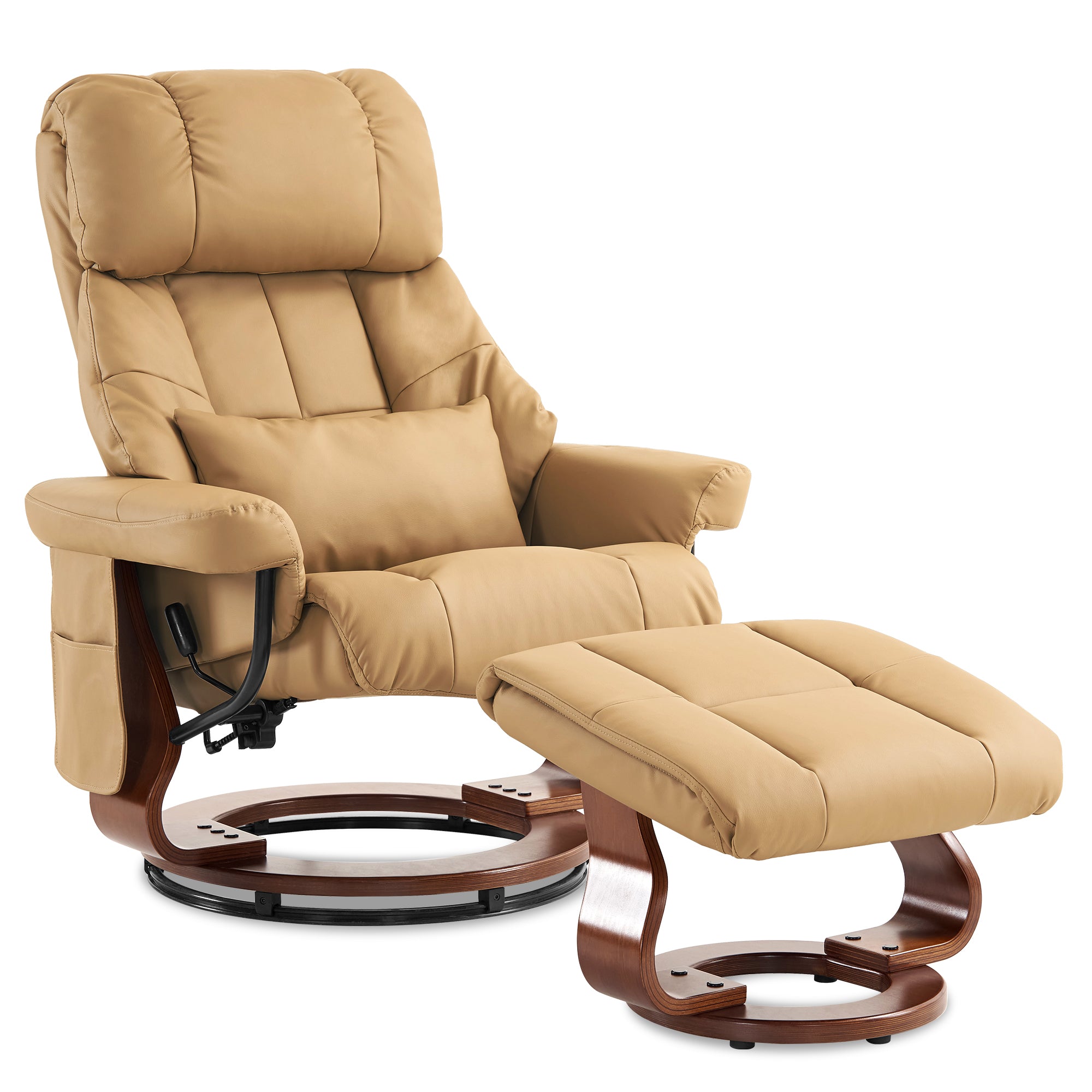 Massagestoel met Hocker, 360° Draaibaar, Relaxfauteuil met Ligfunctie, 9068 – foto 16
