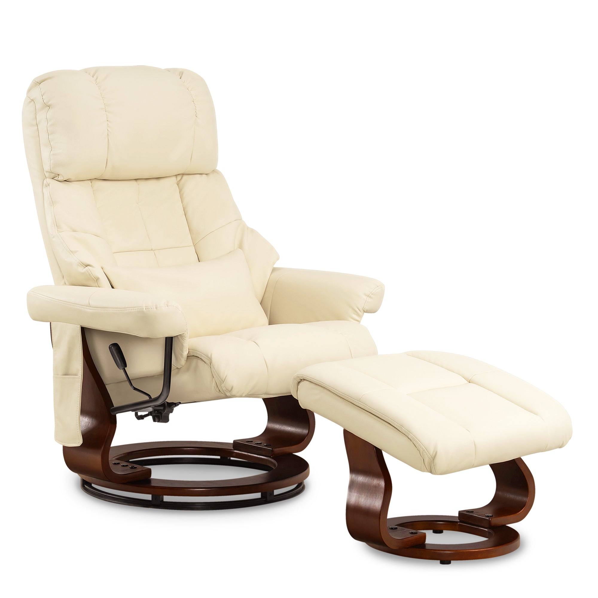 Massagestoel met Hocker, 360° Draaibaar, Relaxfauteuil met Ligfunctie, 9068 – foto 9
