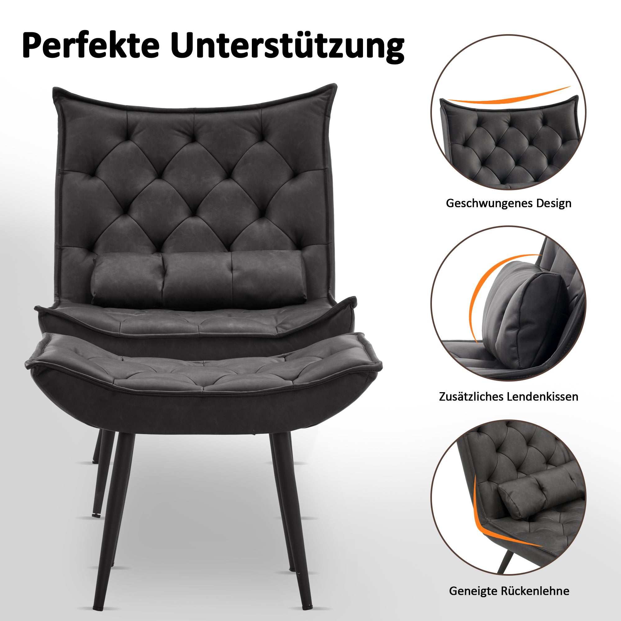 Relaxfauteuil TV-stoel Microvezel met/zonder hocker, 4778, 4779 – foto 3