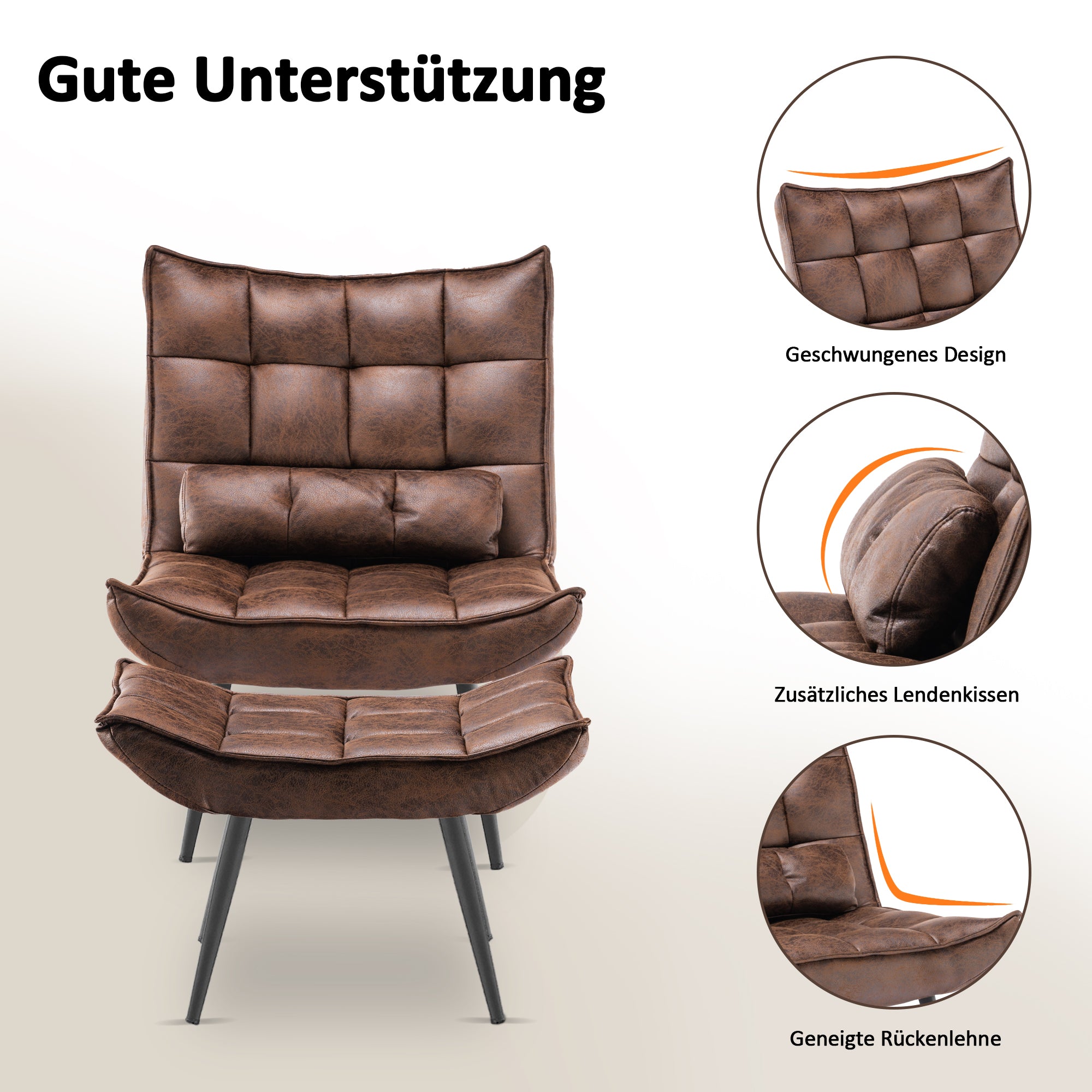 Relaxfauteuil TV-stoel Microvezel met/zonder hocker, 4778, 4779 – foto 22
