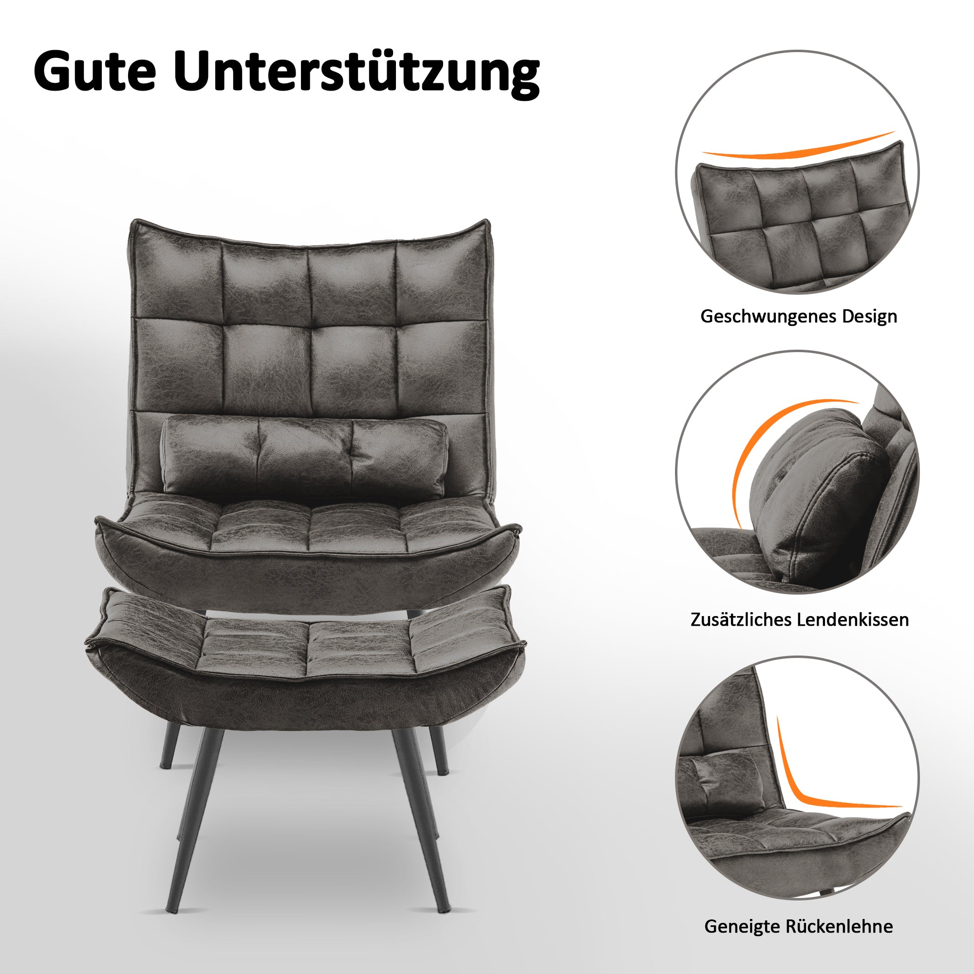 Relaxfauteuil TV-stoel Microvezel met/zonder hocker, 4778, 4779 – foto 38