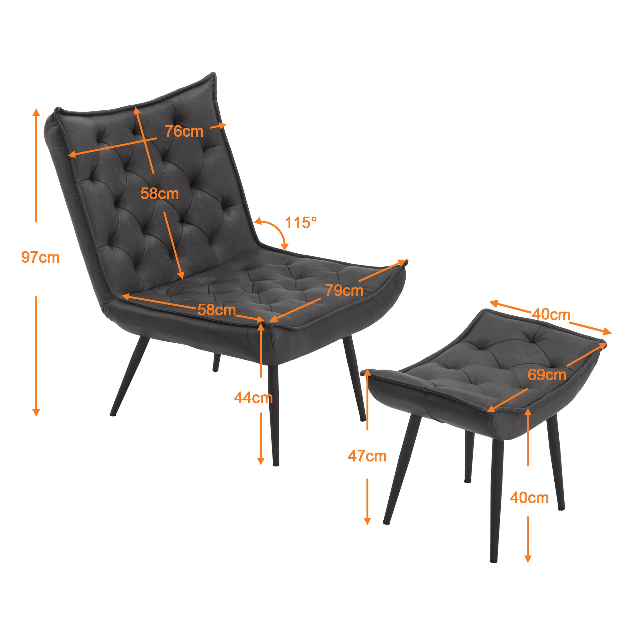 Relaxfauteuil TV-stoel Microvezel met/zonder hocker, 4778, 4779 – foto 6