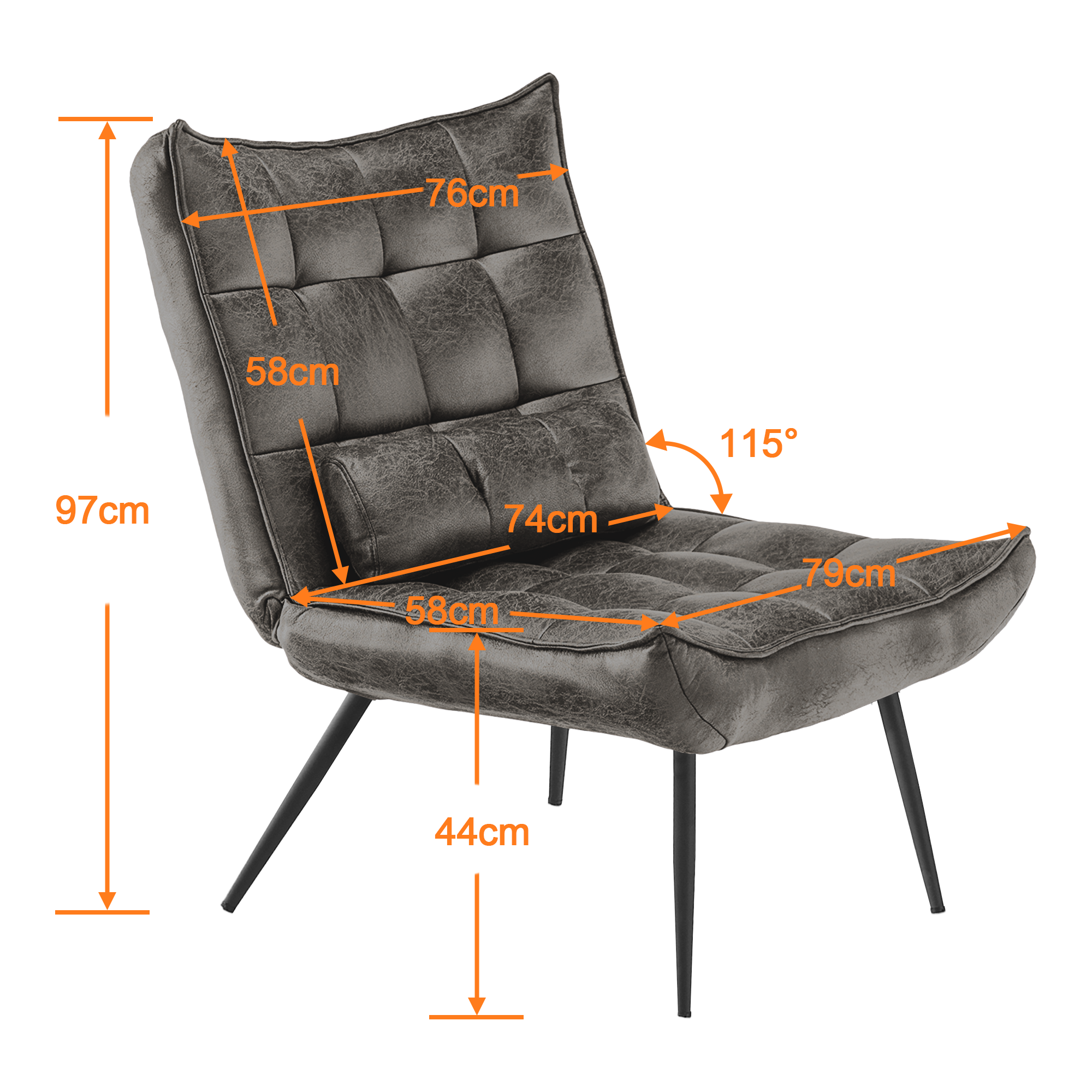 Relaxfauteuil TV-stoel Microvezel met/zonder hocker, 4778, 4779 – foto 42