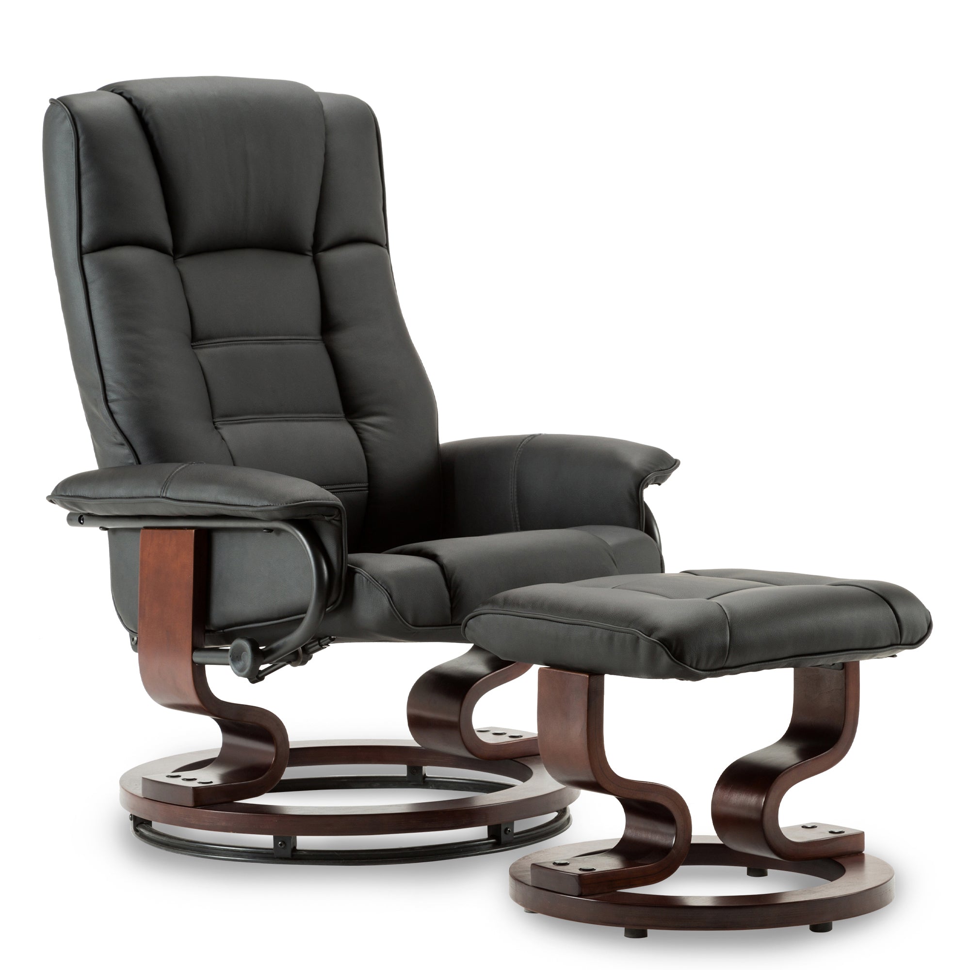 Relaxfauteuil met Hocker, 360° Draaibare TV-stoel met Ligfunctie, 9019 – foto 1