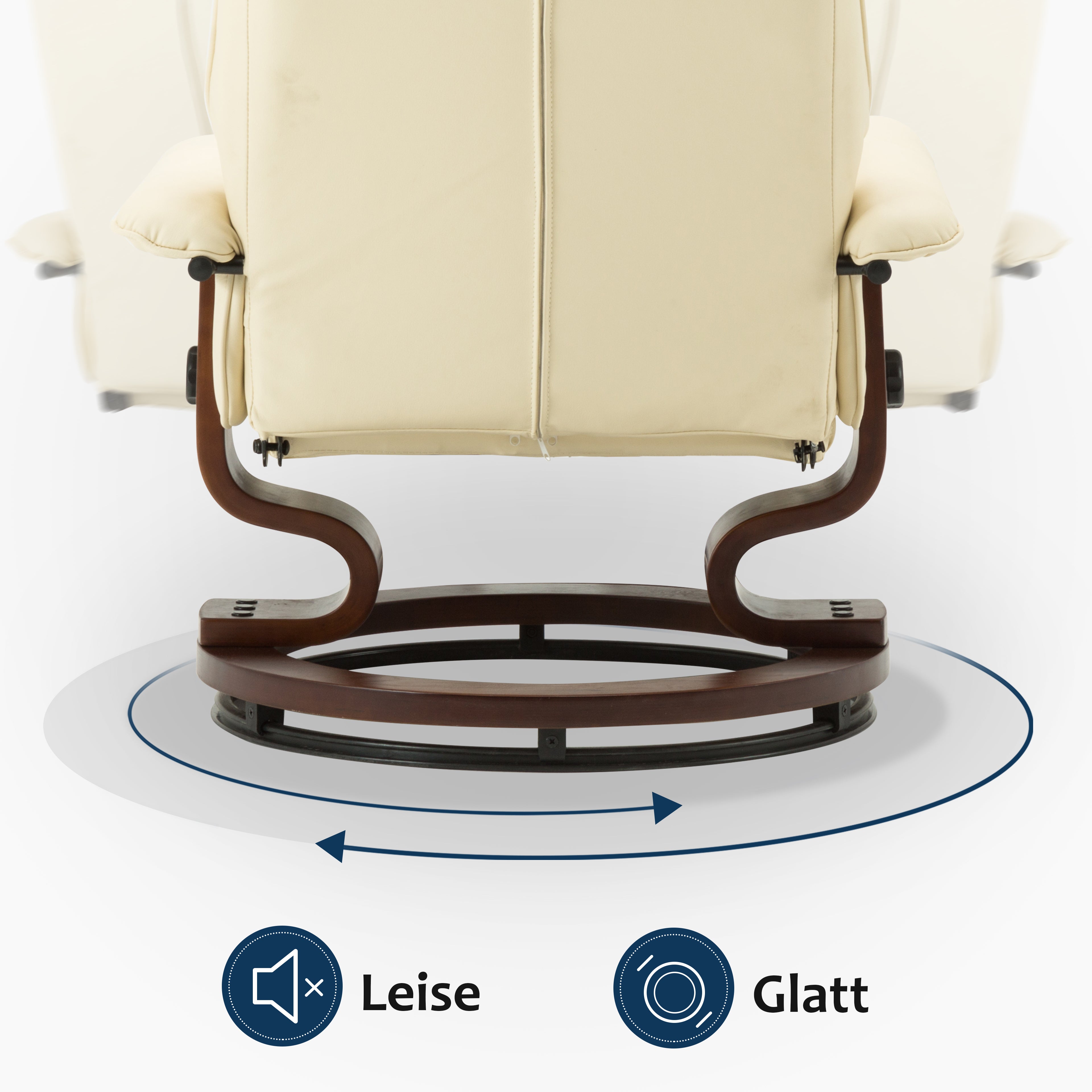 Relaxfauteuil met Hocker, 360° Draaibare TV-stoel met Ligfunctie, 9019 – foto 12