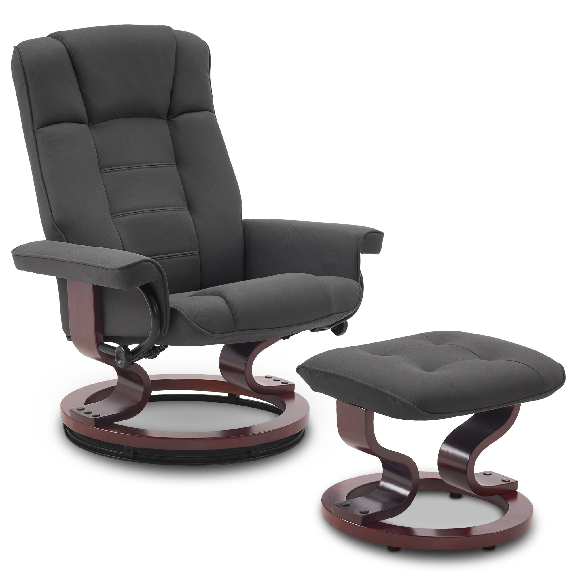Relaxfauteuil met Hocker, 360° Draaibare TV-stoel met Ligfunctie, 9019 – foto 15
